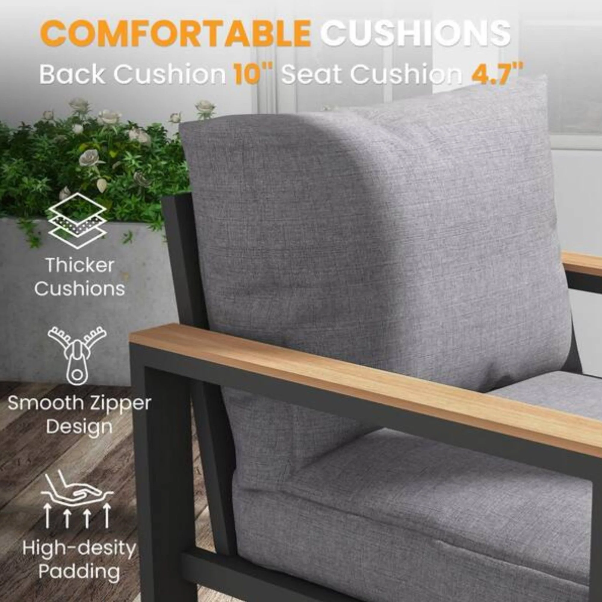 Modern Outdoor Sofa Set With Coffee Table - Image 43