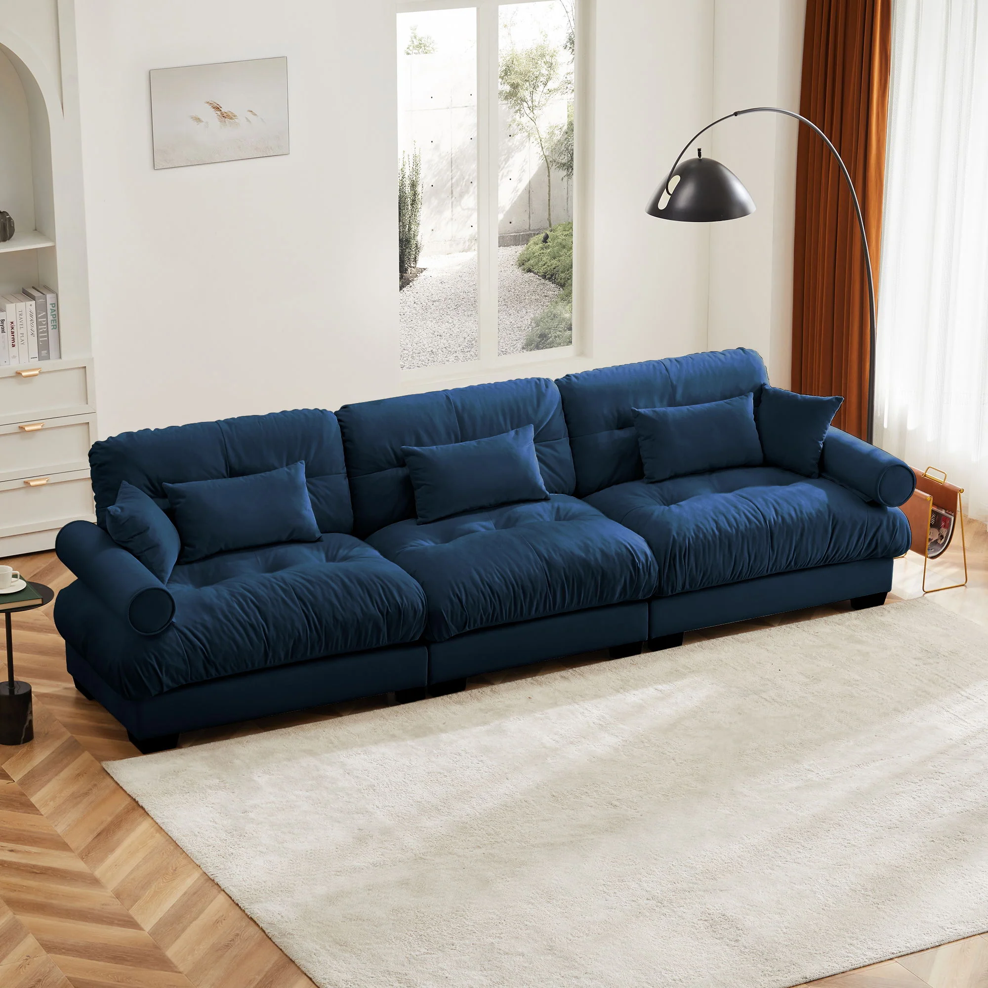 Modern Oversize Sofa With Cloud Like Comfort, Featuring Waist And Throw Pillows - Image 21