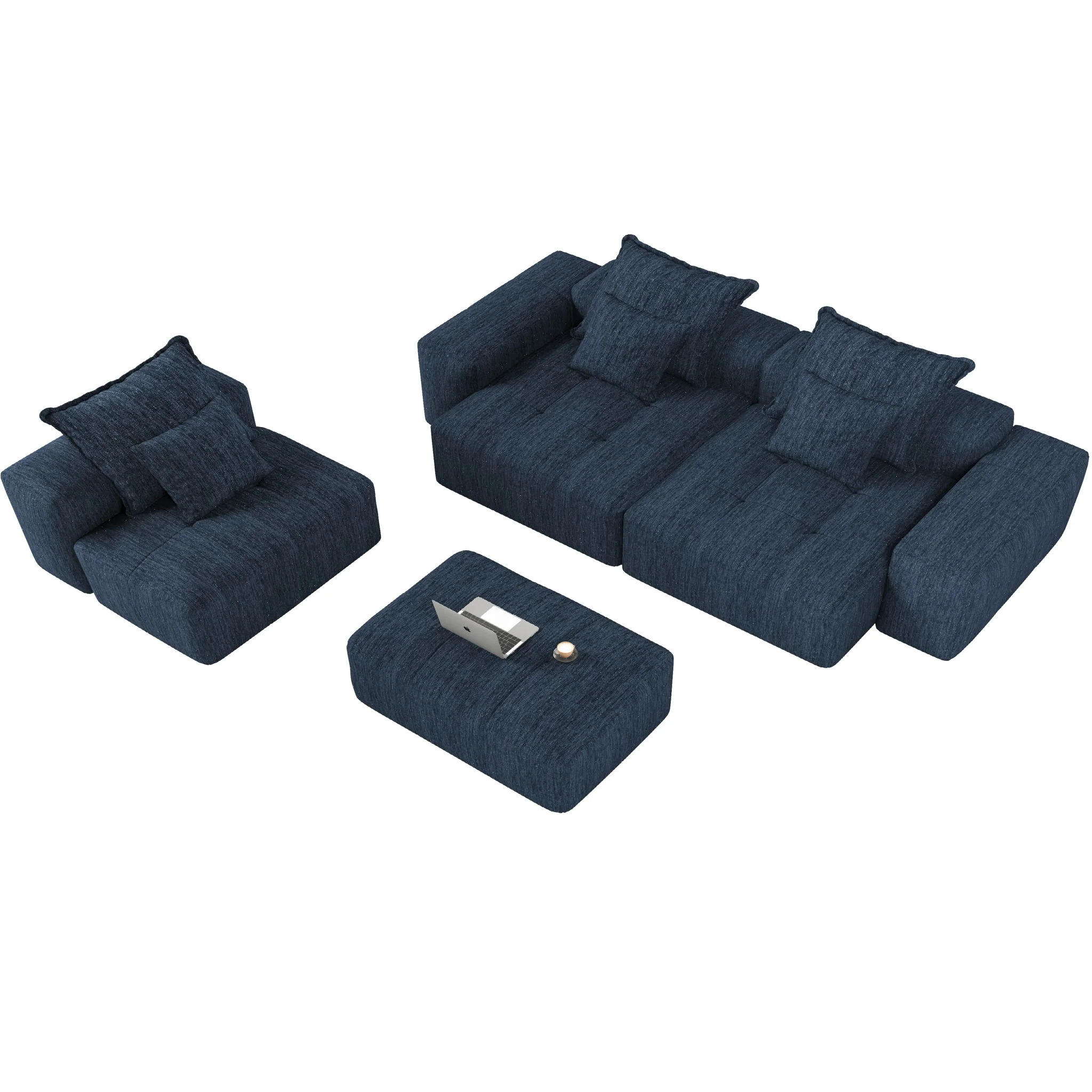 Modern Oversized Diy Combination Modular Sectional Sofa With Pillows - Image 133