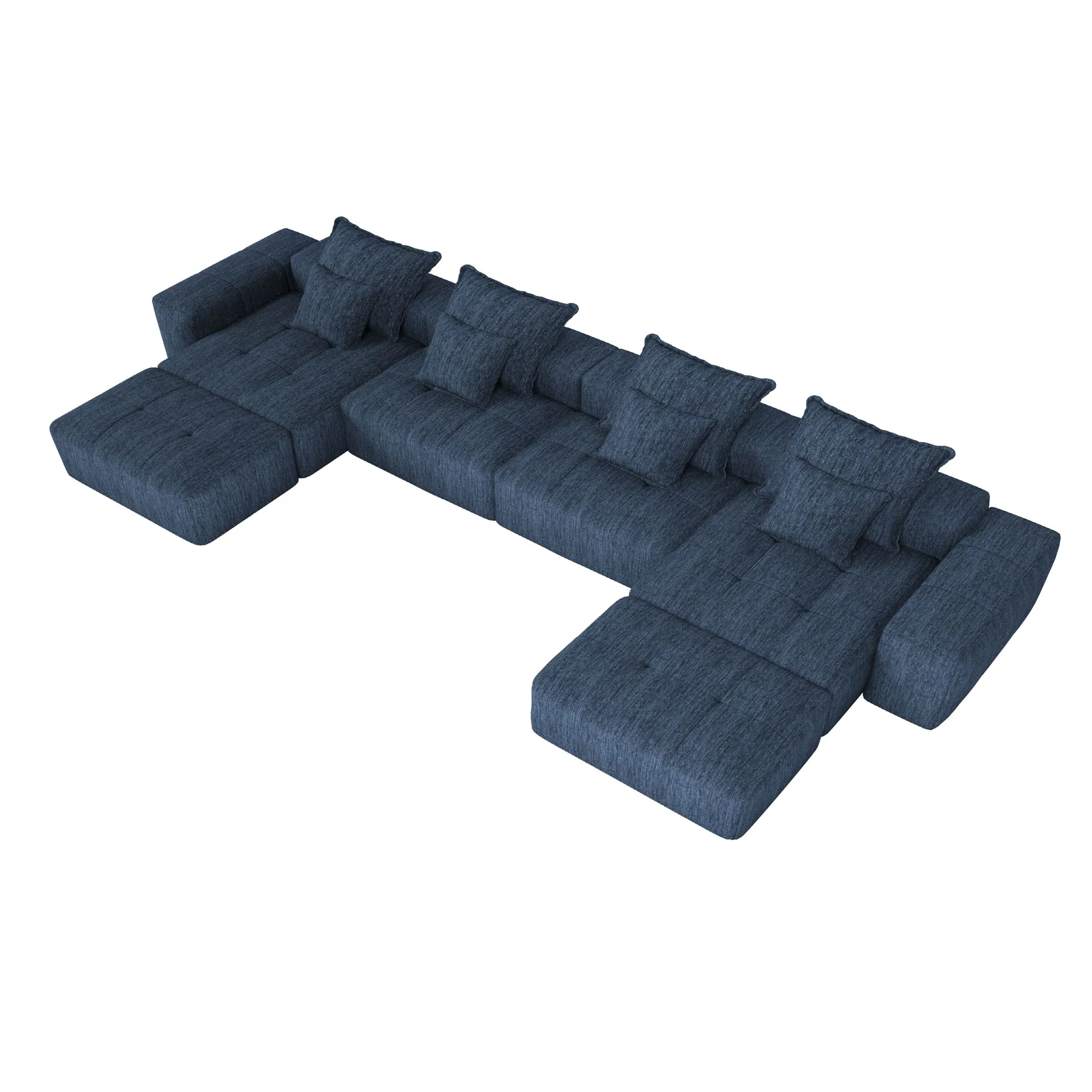 Modern Oversized Diy Combination Modular Sectional Sofa With Pillows - Image 19