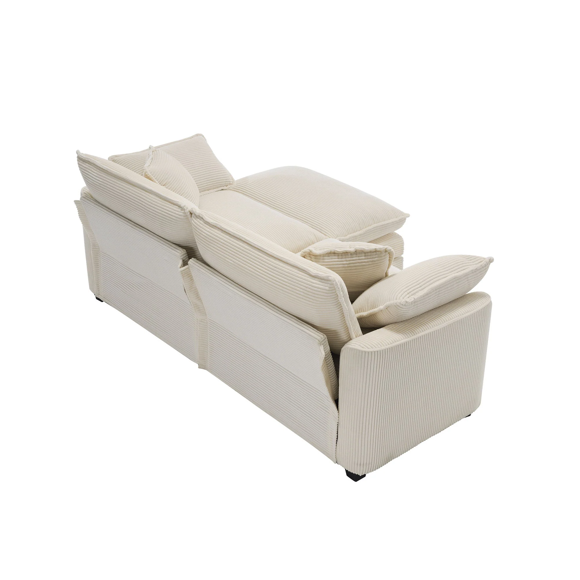 Modern Oversized Modular Cushion Sofa With Ottoman, Low Back, Deep Seating Sofa Set - Image 113