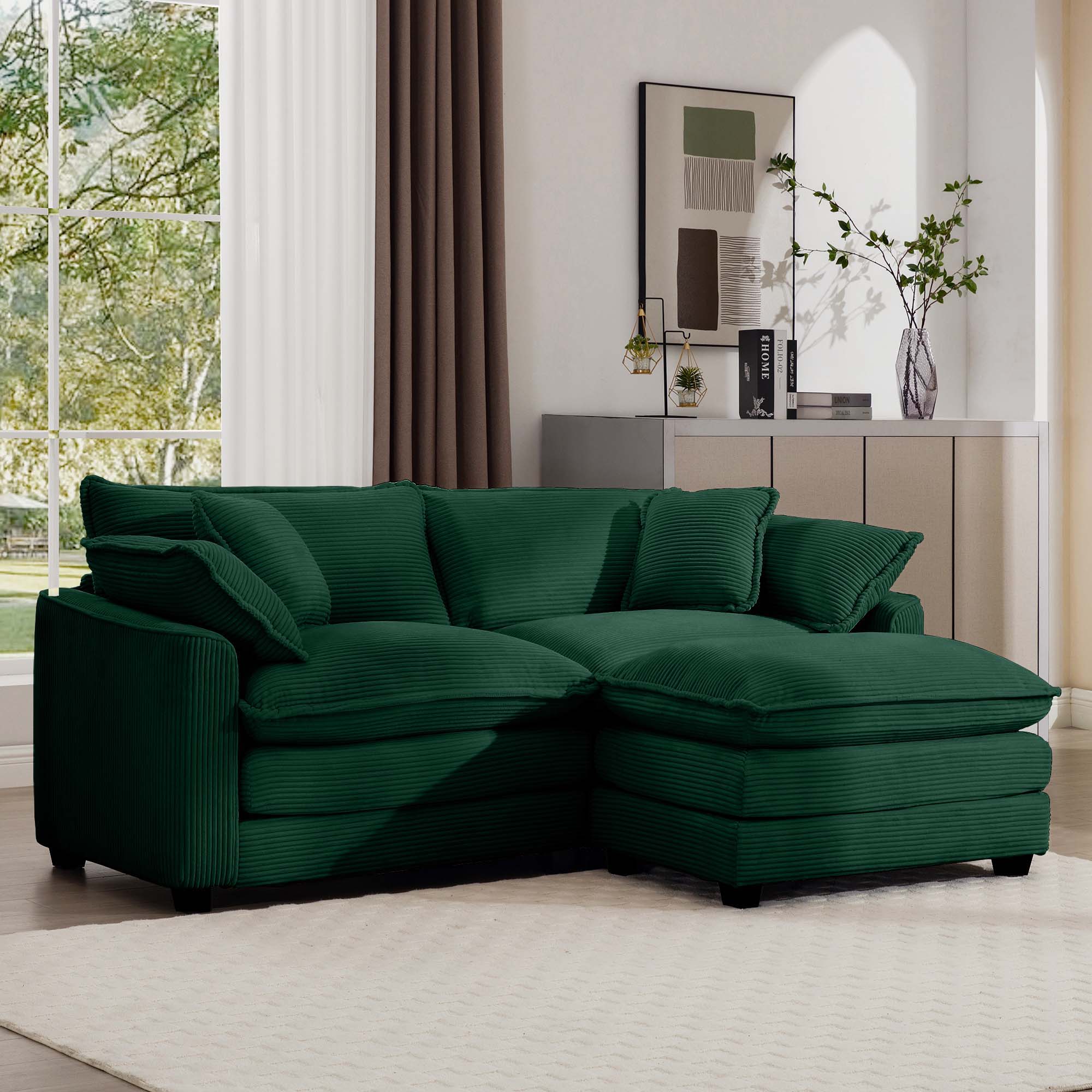 Modern Oversized Modular Cushion Sofa With Ottoman, Low Back, Deep Seating Sofa Set - Image 206