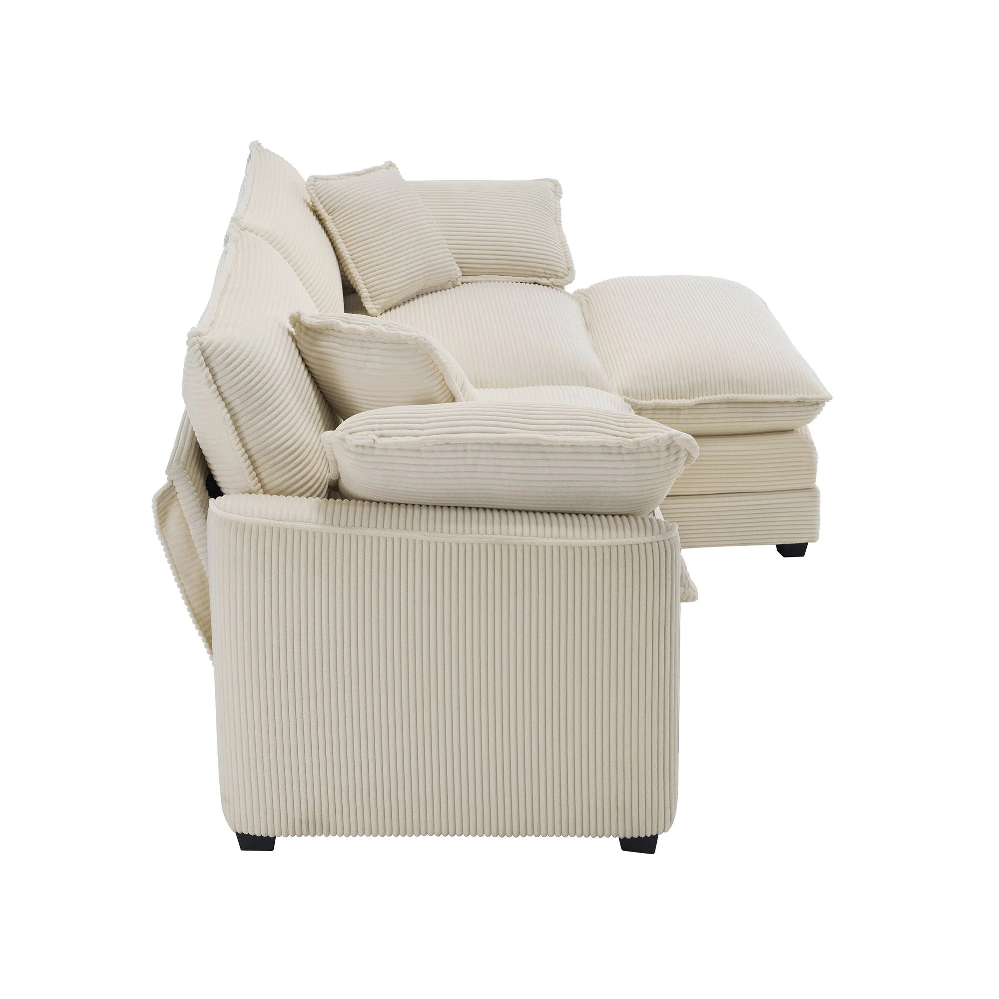 Modern Oversized Modular Cushion Sofa With Ottoman, Low Back, Deep Seating Sofa Set - Image 246