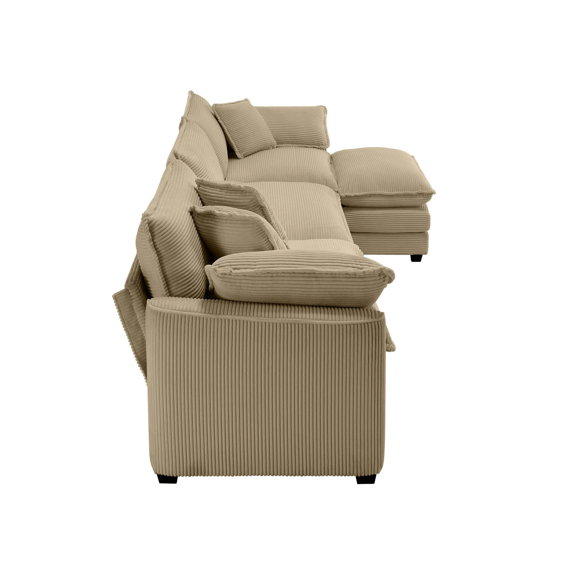 Modern Oversized Modular Cushion Sofa With Ottoman, Low Back, Deep Seating Sofa Set - Image 30