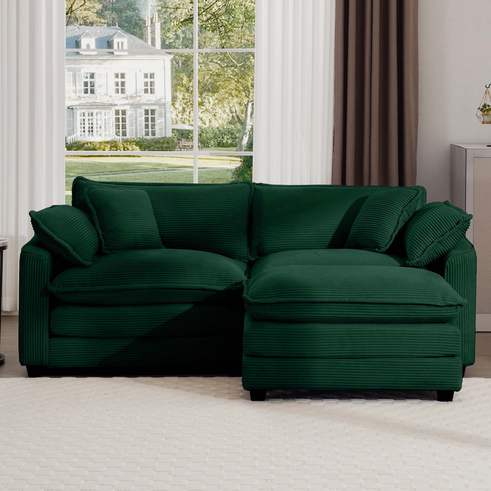 Modern Oversized Modular Cushion Sofa With Ottoman, Low Back, Deep Seating Sofa Set - Image 46