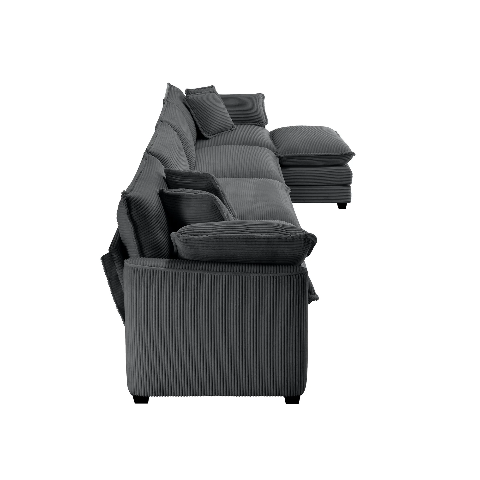 Modern Oversized Modular Cushion Sofa With Ottoman, Low Back, Deep Seating Sofa Set - Image 56