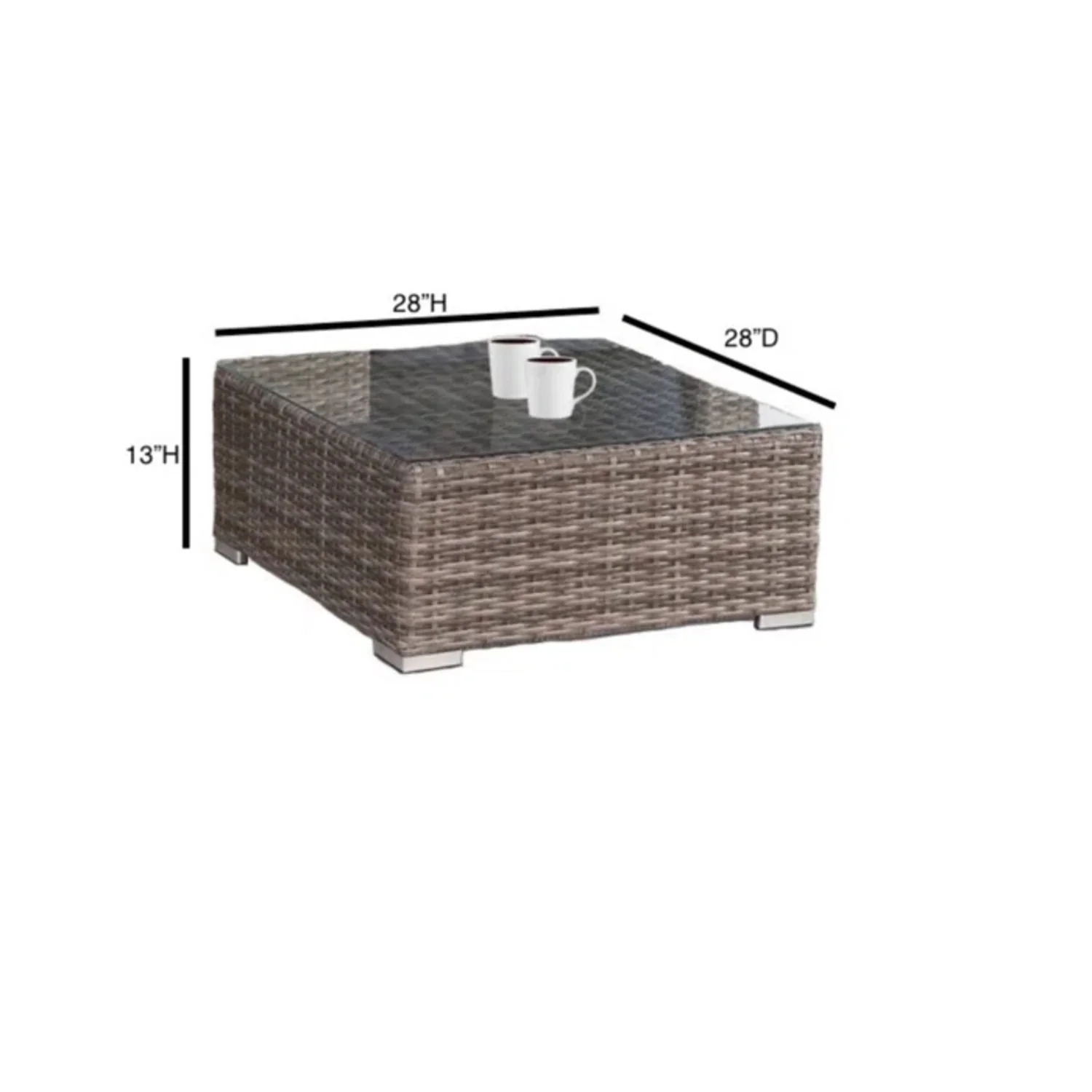Modern Patio Rattan Sectional Set With Cushions - Image 30
