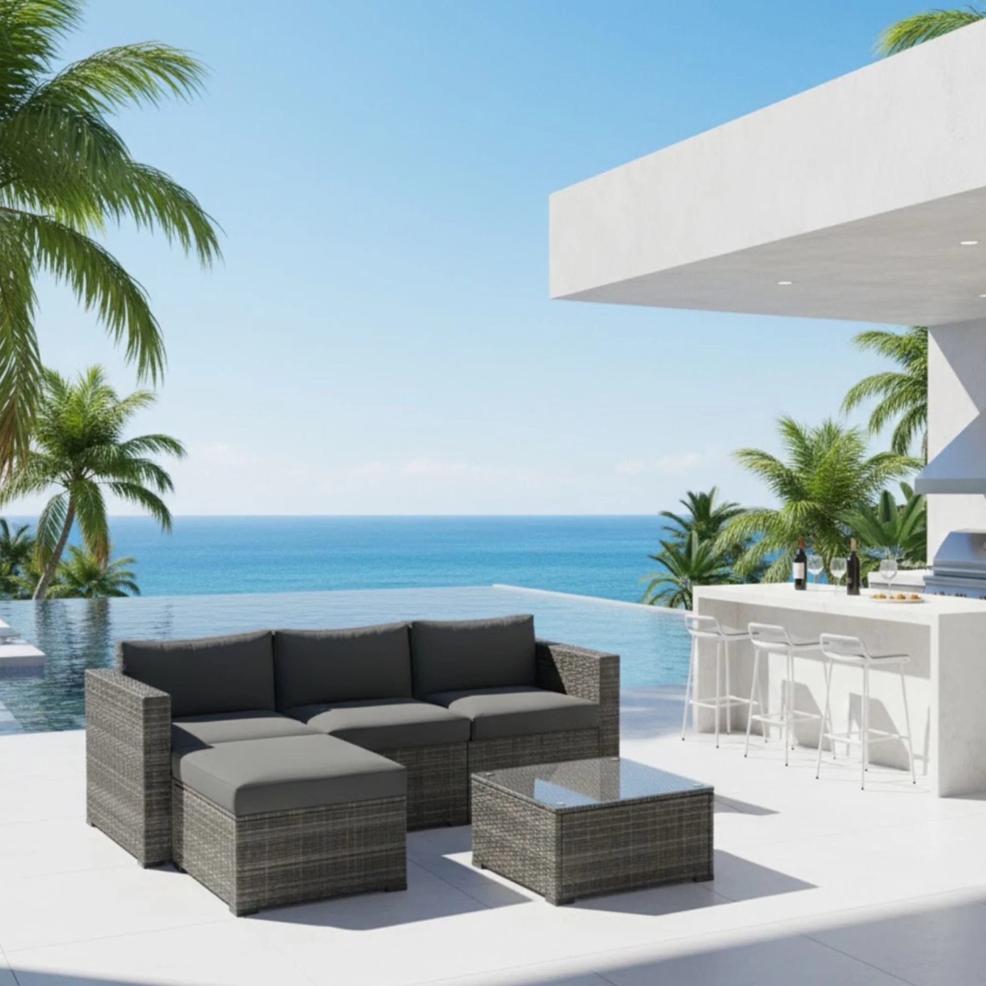 Modern Patio Set With Coffee Table - Image 23