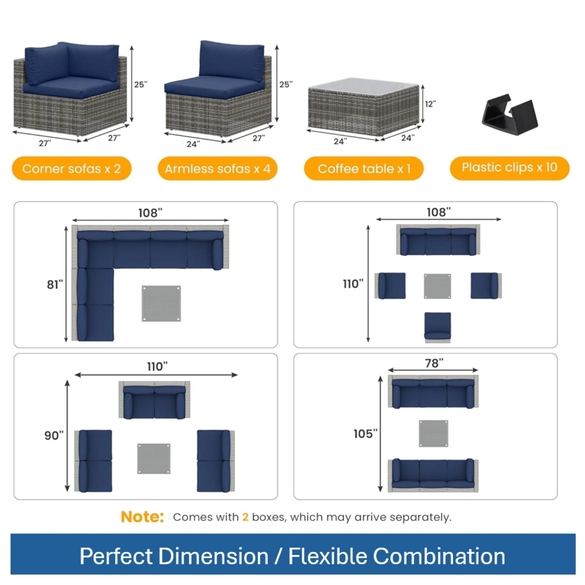 Modern Patio Set With Coffee Table - Image 43