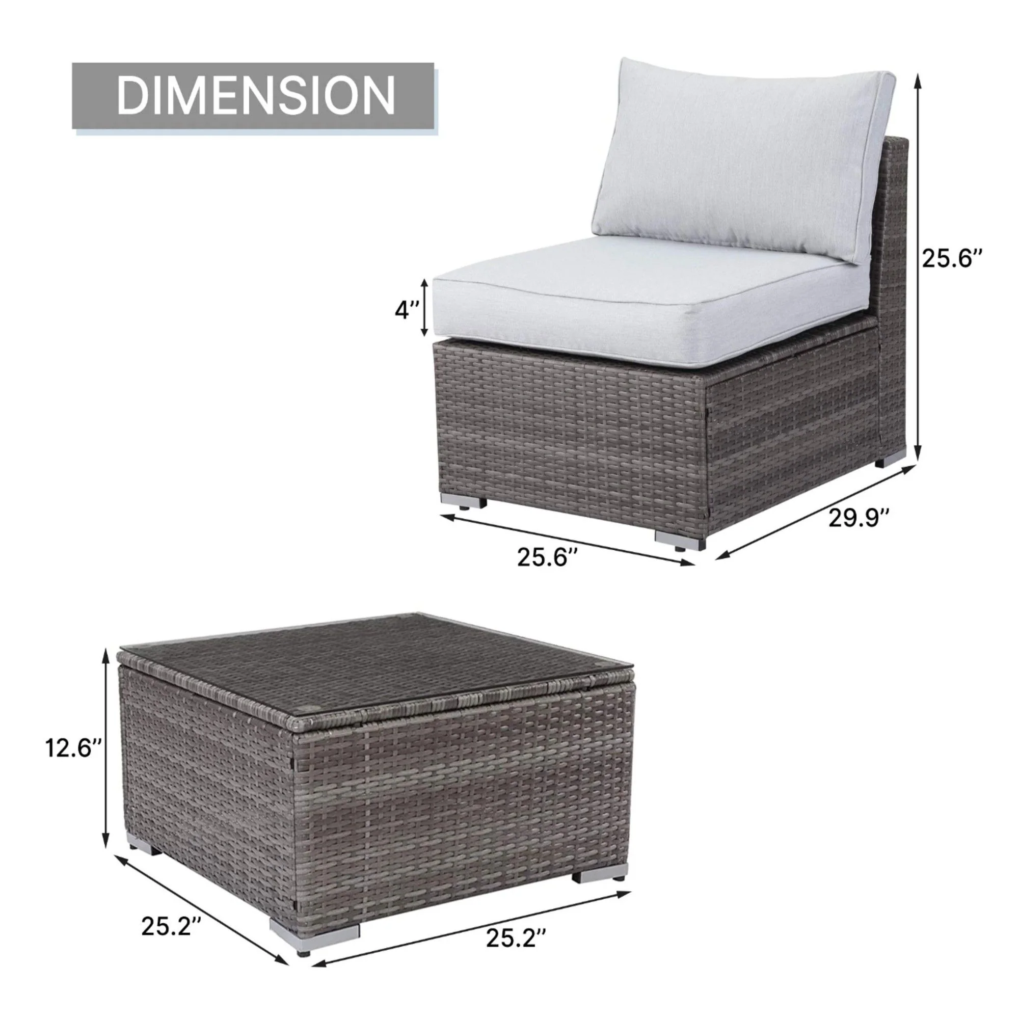 Modern Patio Set With Coffee Table - Image 48