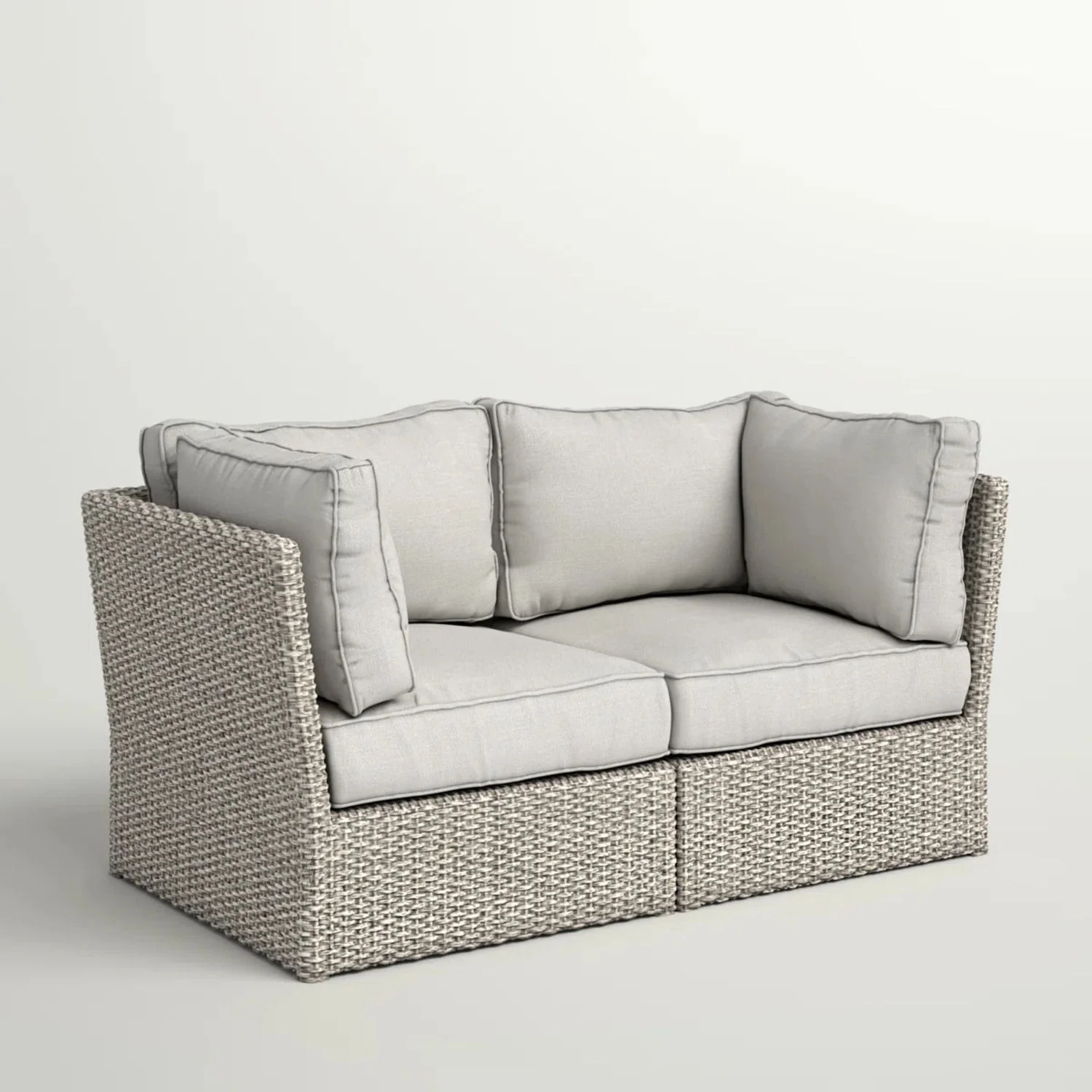 Modern Patio Wicker Loveseat With Cushions - Image 6
