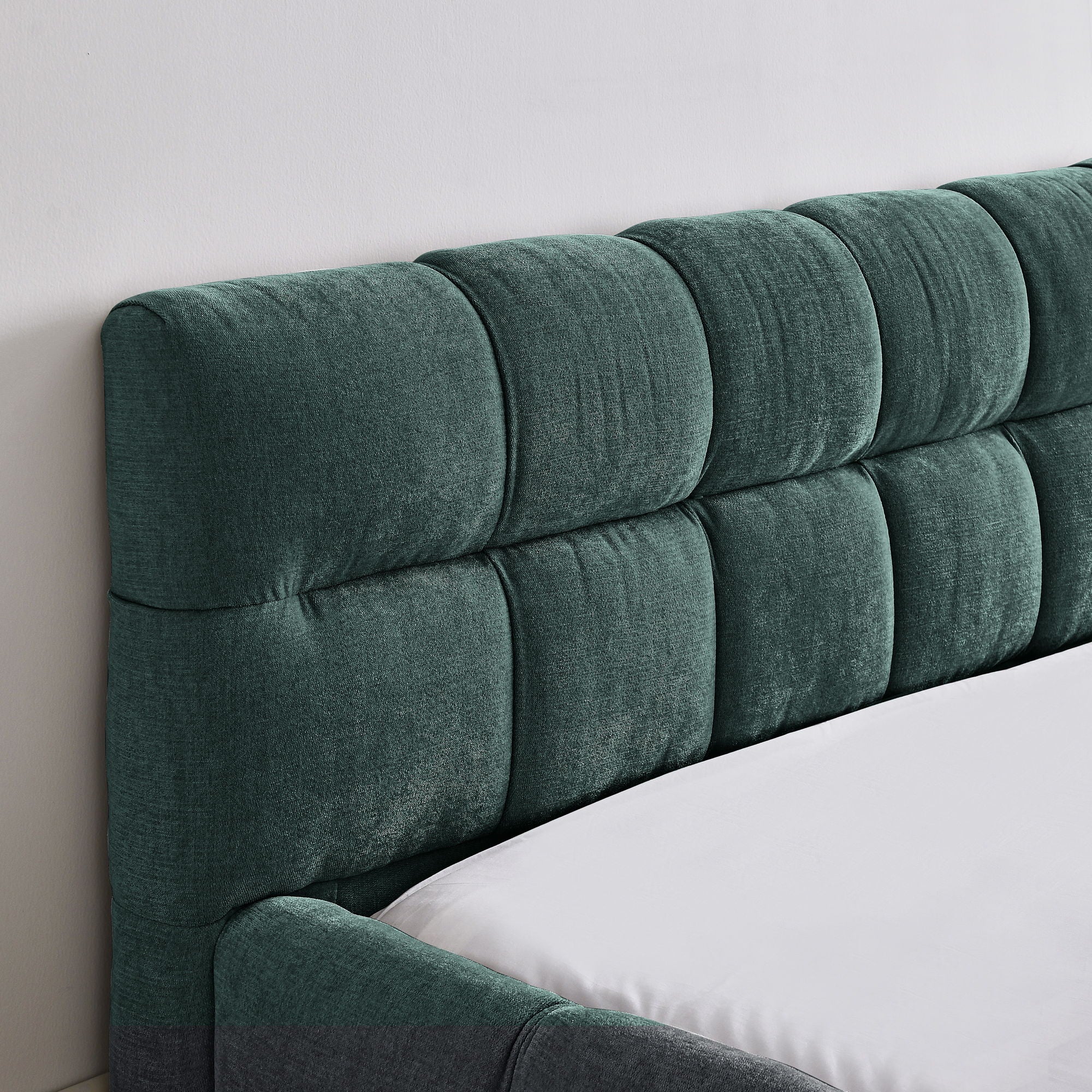 Modern Platform Bed Frame With Thick Fabric - Image 62
