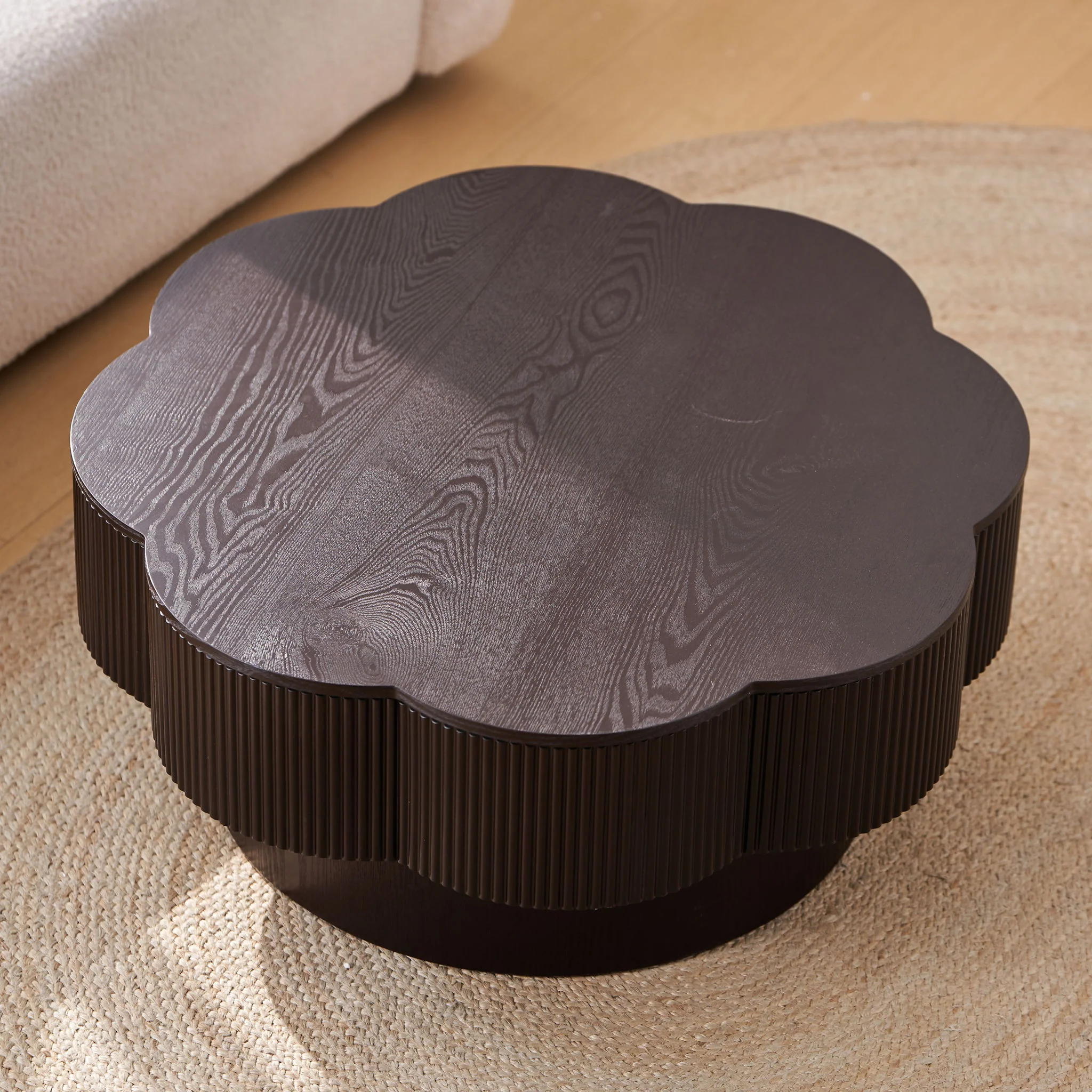 Modern Plum Blossom Shaped Coffee Table With Storage - Image 9