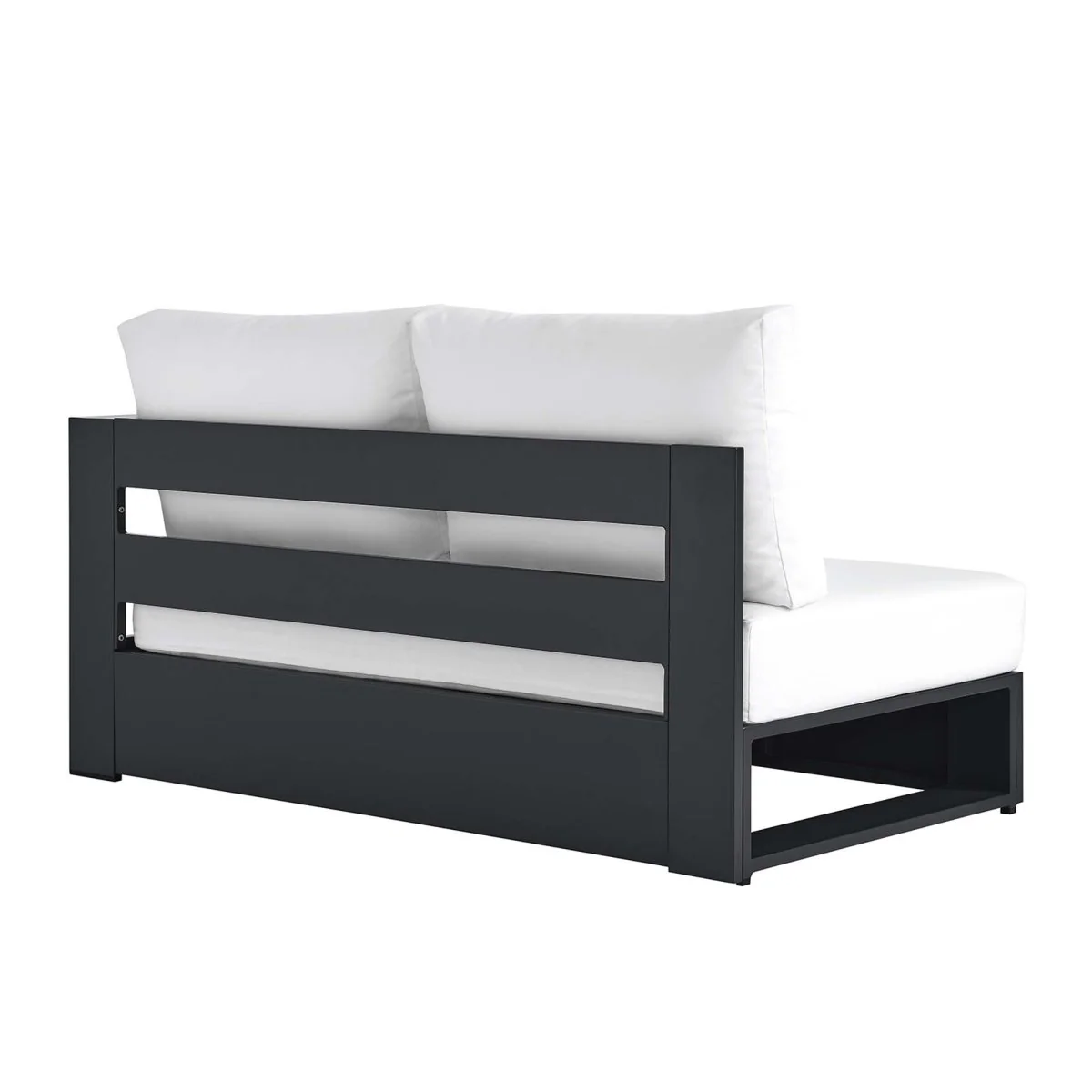Modern Powder-Coated Aluminum Outdoor Right-Facing Loveseat for Patio and Deck - Image 6