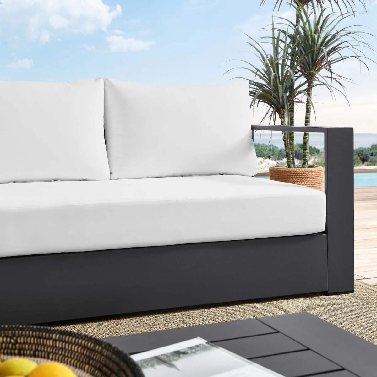 Modern Powder-Coated Aluminum Outdoor Sofa with Cushions – Contemporary Patio Seating - Image 27