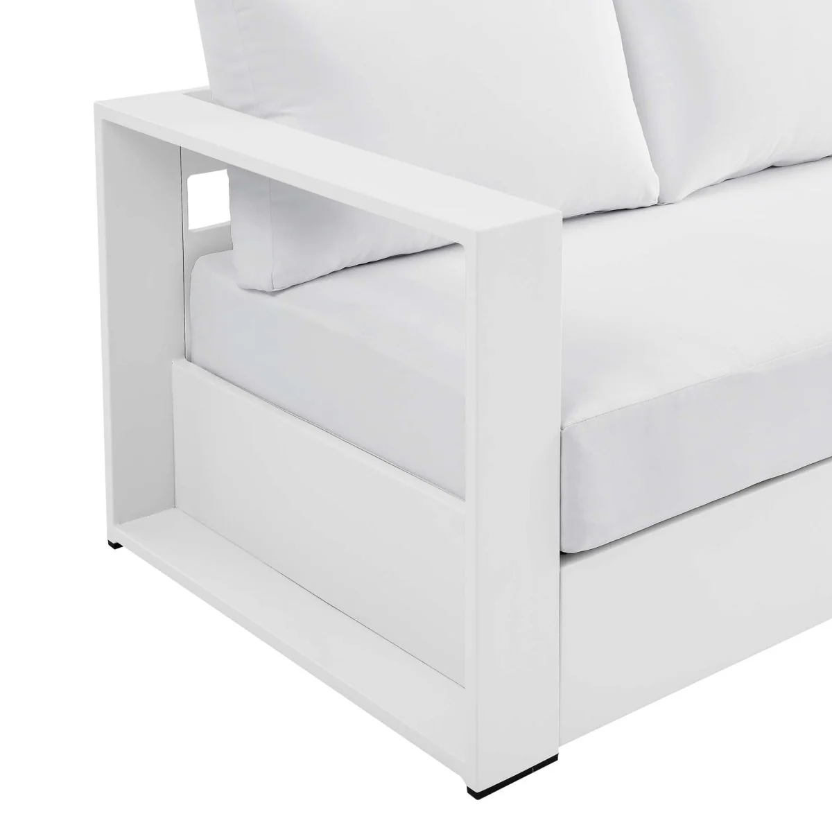 Modern Powder-Coated Aluminum Outdoor Sofa with Cushions – Contemporary Patio Seating - Image 7