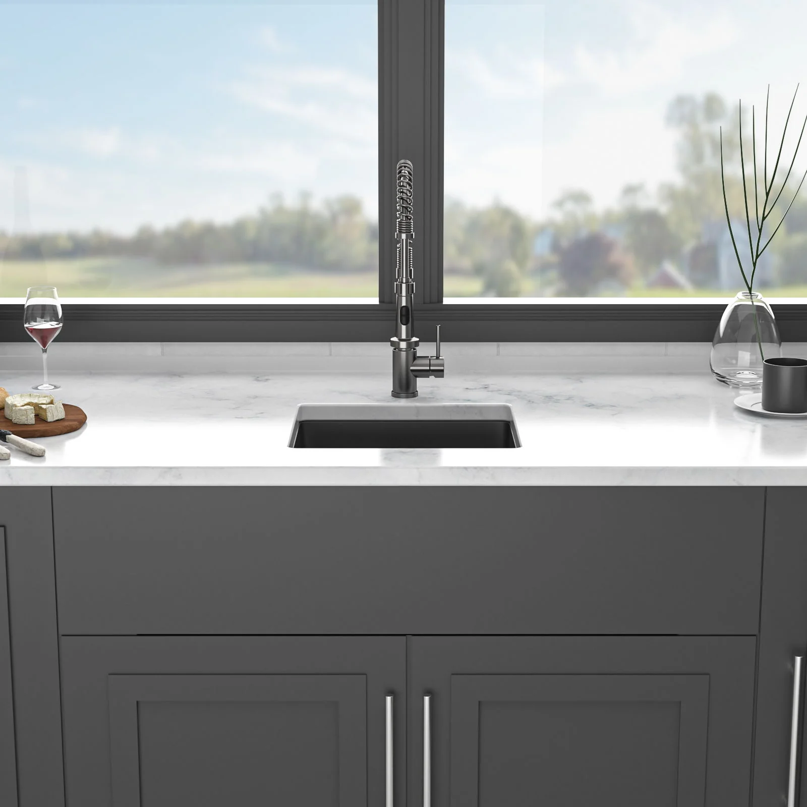 Modern Quartz Kitchen Sink Undermount Granite Composite - Image 3