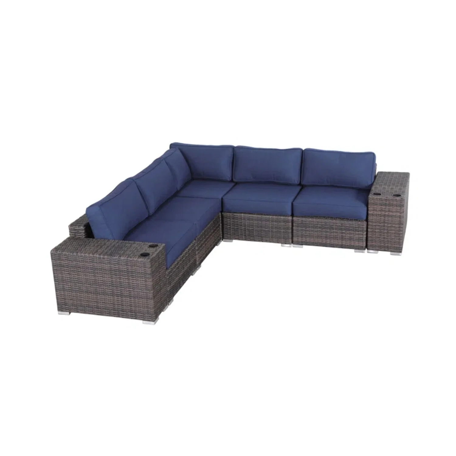 Modern Rattan Wicker Seating Group With Cushions - Image 12