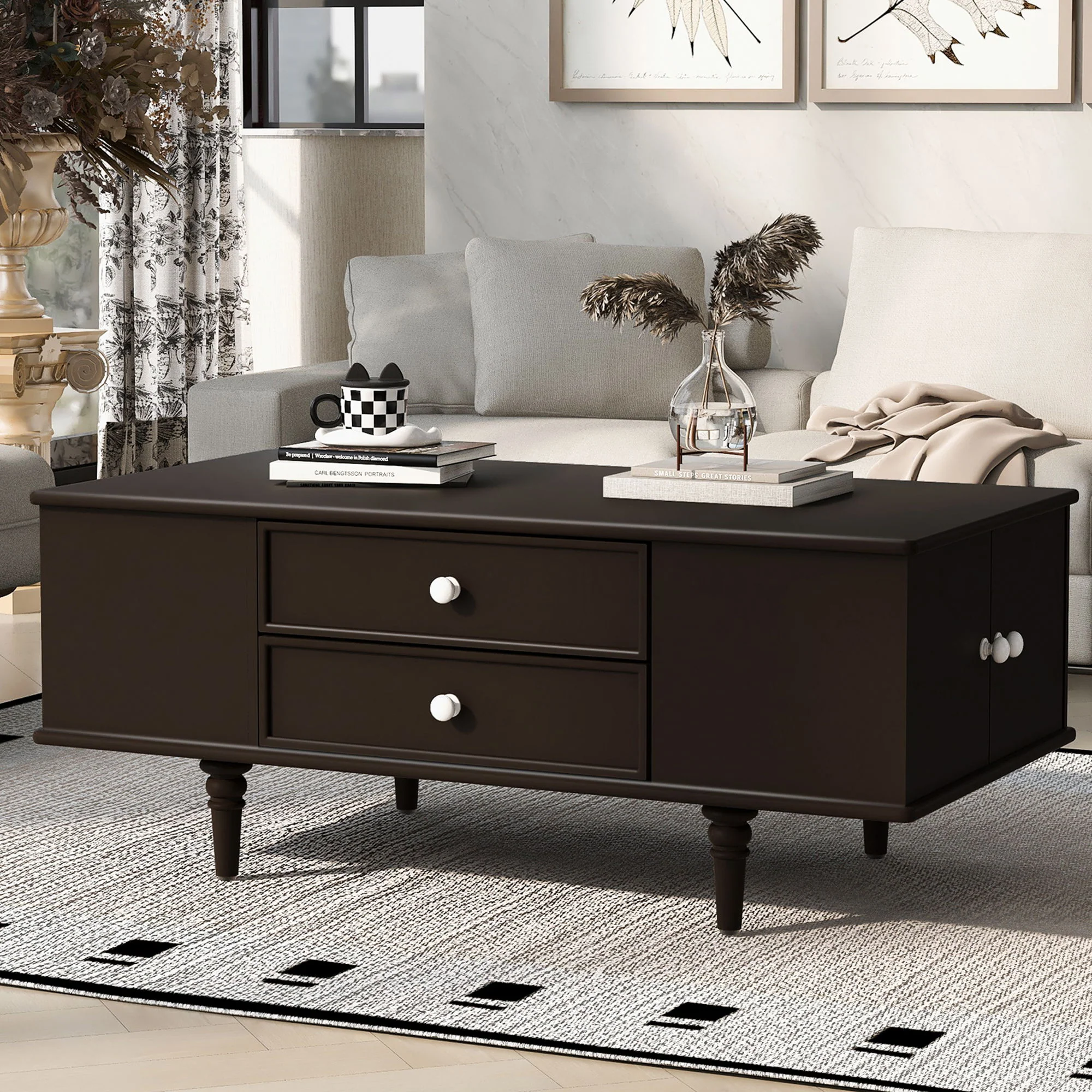 Modern Rectangle Coffee Table With Four Drawers - Image 3