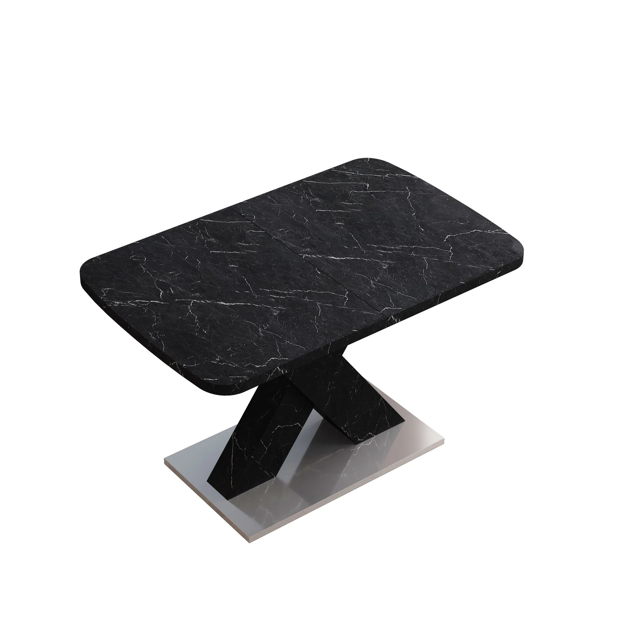 Modern Rectangle Dining Table With Stretchable TopAnd X Shape Legs - Image 16