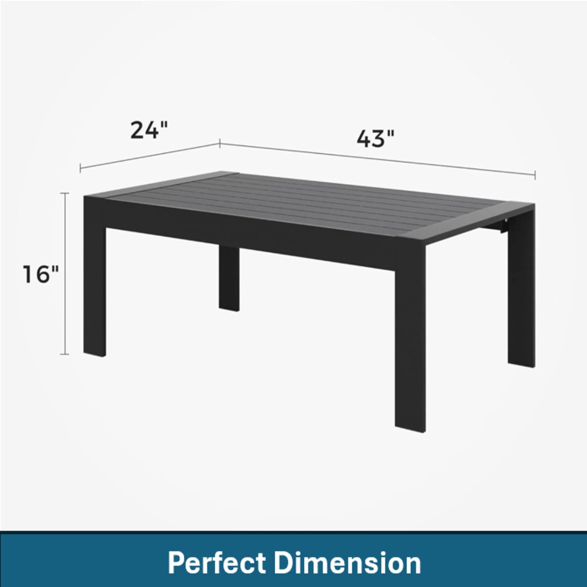 Modern Rectangle Outdoor Coffee Table - Image 14