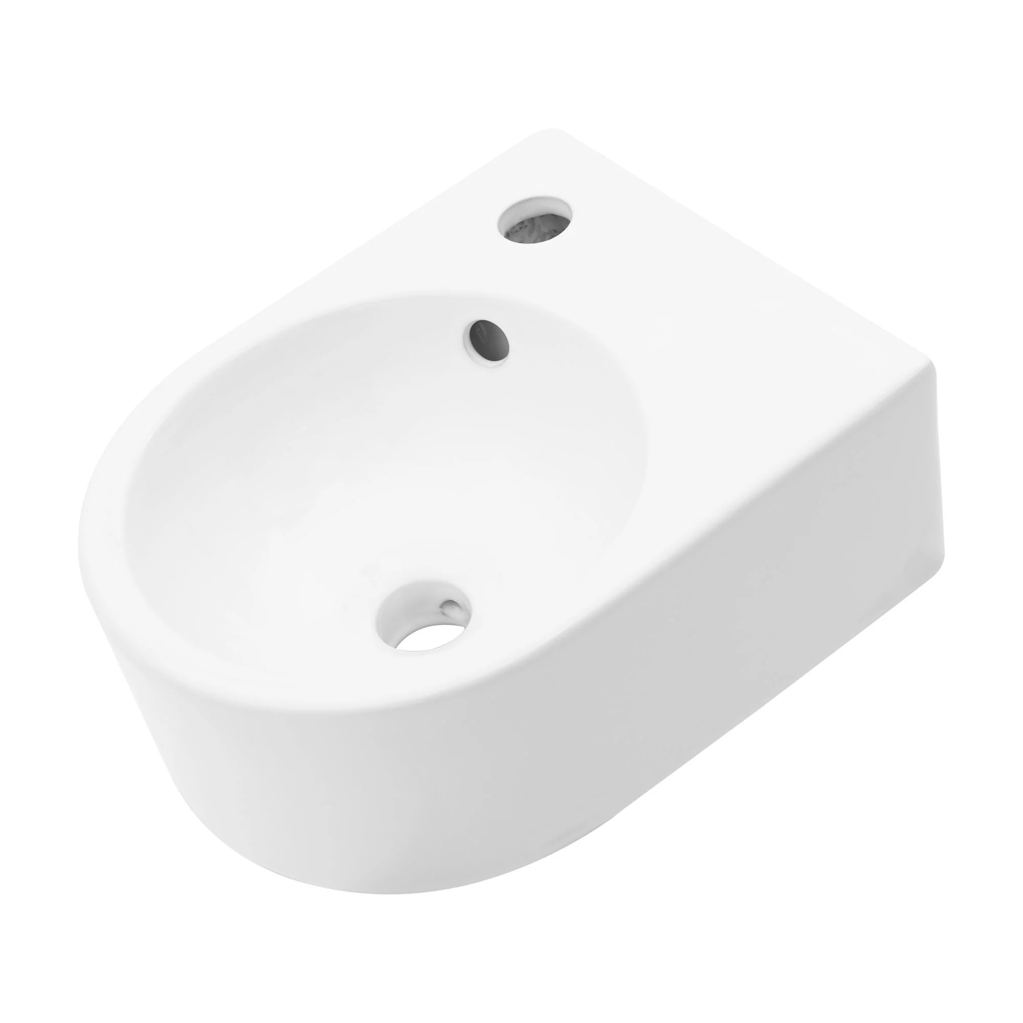 Modern Rectangle Wall Mount Bathroom Sink With Single Faucet Hole - White - Image 5