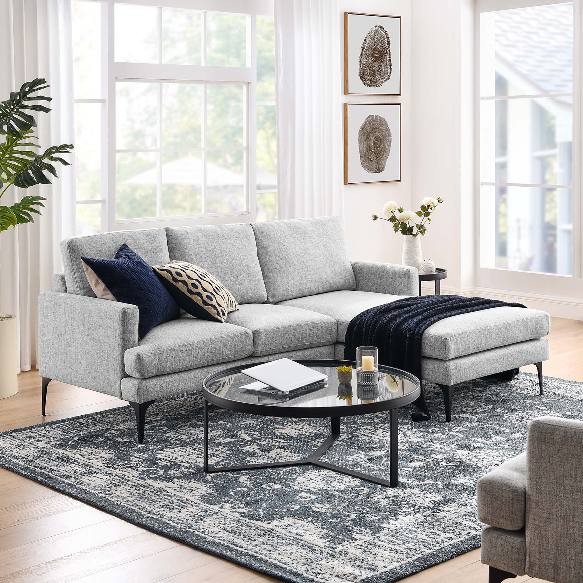 Modern Right-Facing Upholstered Fabric Sectional Sofa – 81 Inch - Image 24