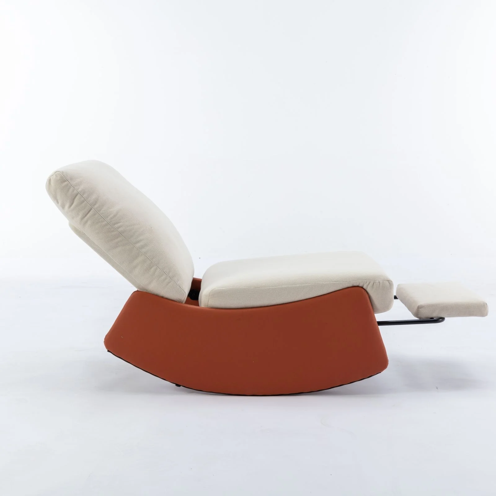 Modern Rocking Chair Recliner, Comfy Rocker Nursery Chair With Footrest, Accent Reading Chair, Upholstered Lounge Chair For Relaxing, Resting, Soft Padded Rocker For Indoor Living Room Bedroom - Image 13