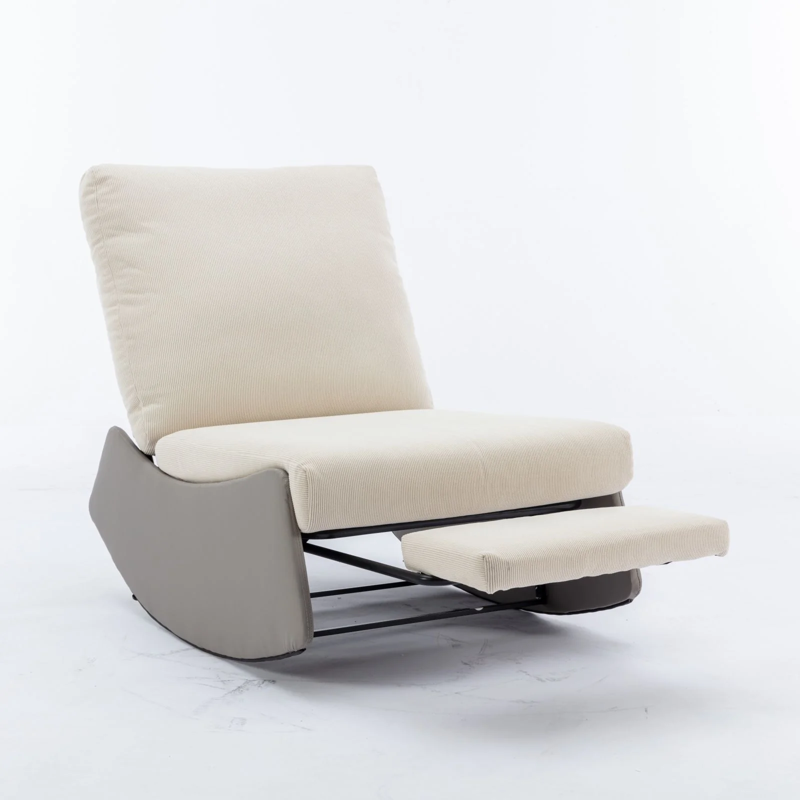 Modern Rocking Chair Recliner, Comfy Rocker Nursery Chair With Footrest, Accent Reading Chair, Upholstered Lounge Chair For Relaxing, Resting, Soft Padded Rocker For Indoor Living Room Bedroom - Image 14