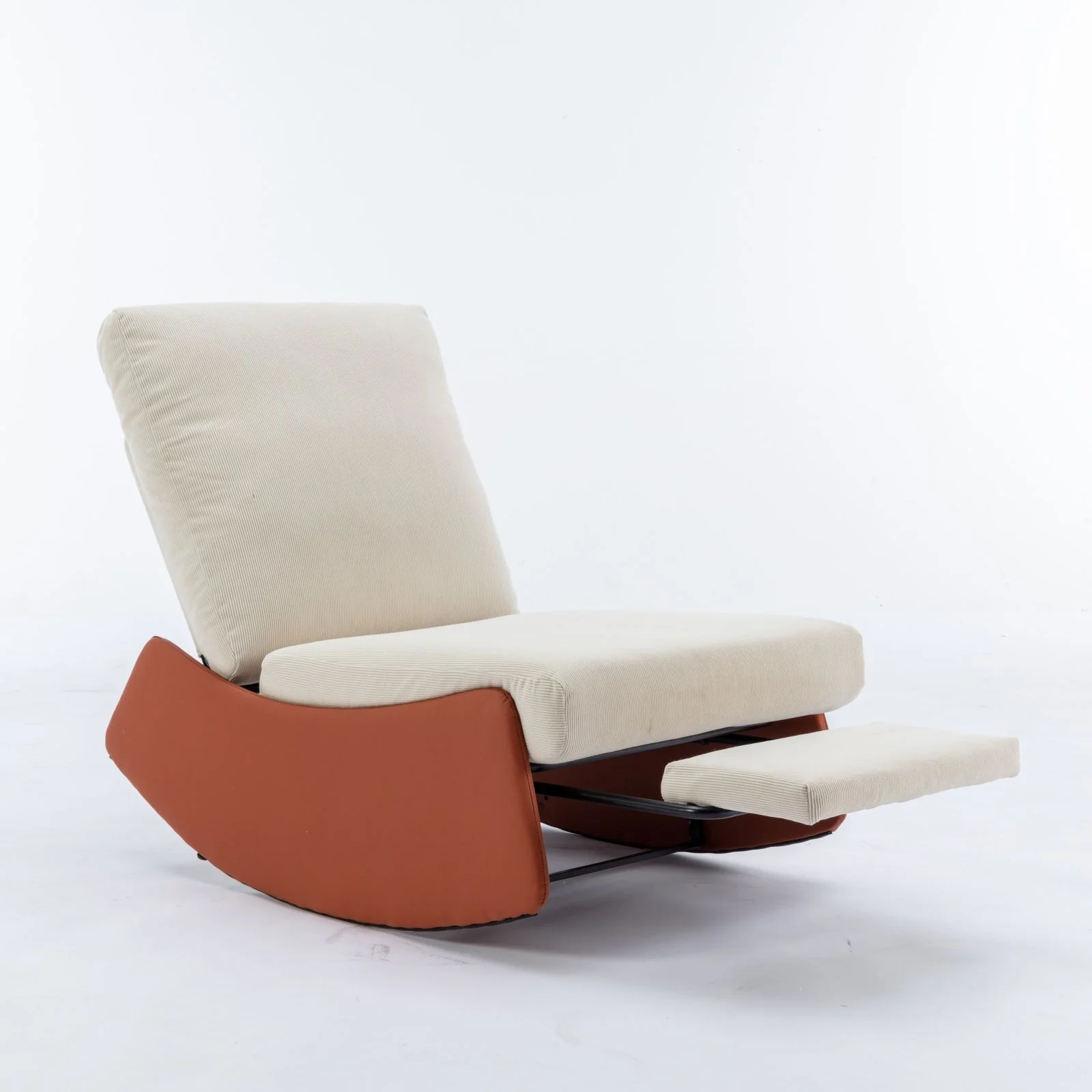 Modern Rocking Chair Recliner, Comfy Rocker Nursery Chair With Footrest, Accent Reading Chair, Upholstered Lounge Chair For Relaxing, Resting, Soft Padded Rocker For Indoor Living Room Bedroom - Image 17