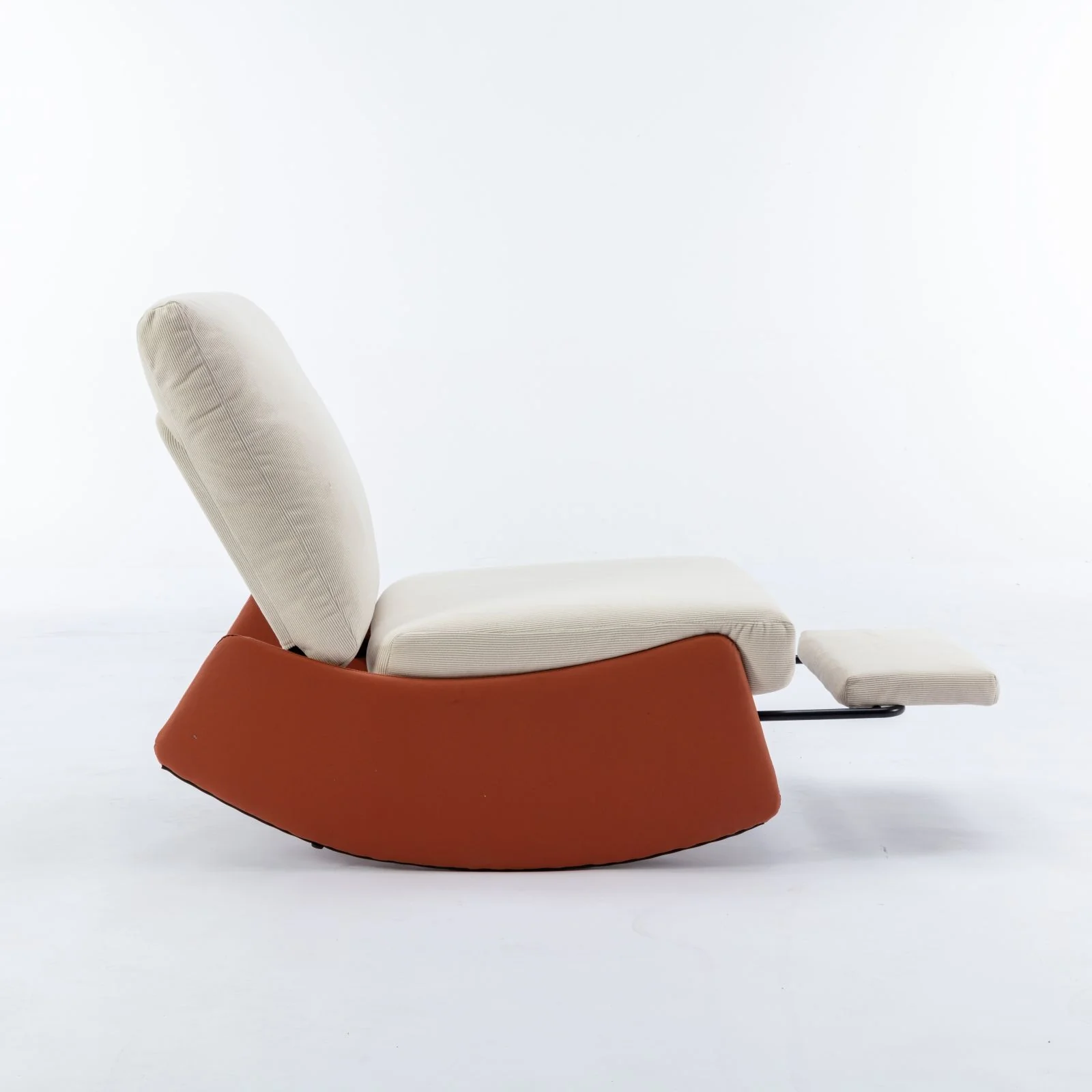 Modern Rocking Chair Recliner, Comfy Rocker Nursery Chair With Footrest, Accent Reading Chair, Upholstered Lounge Chair For Relaxing, Resting, Soft Padded Rocker For Indoor Living Room Bedroom - Image 6