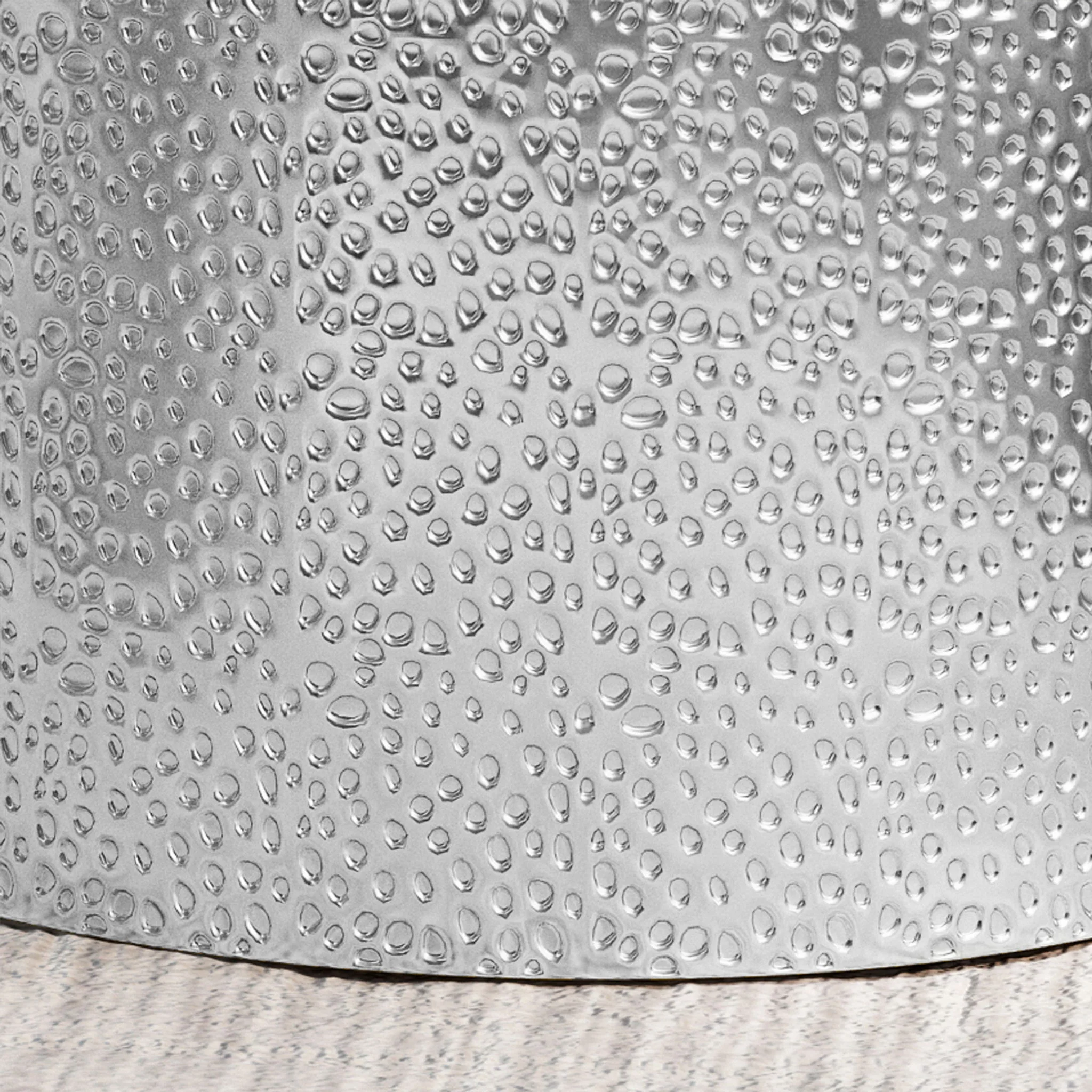 Modern Round Accent Table With Hammered Surface - Image 4