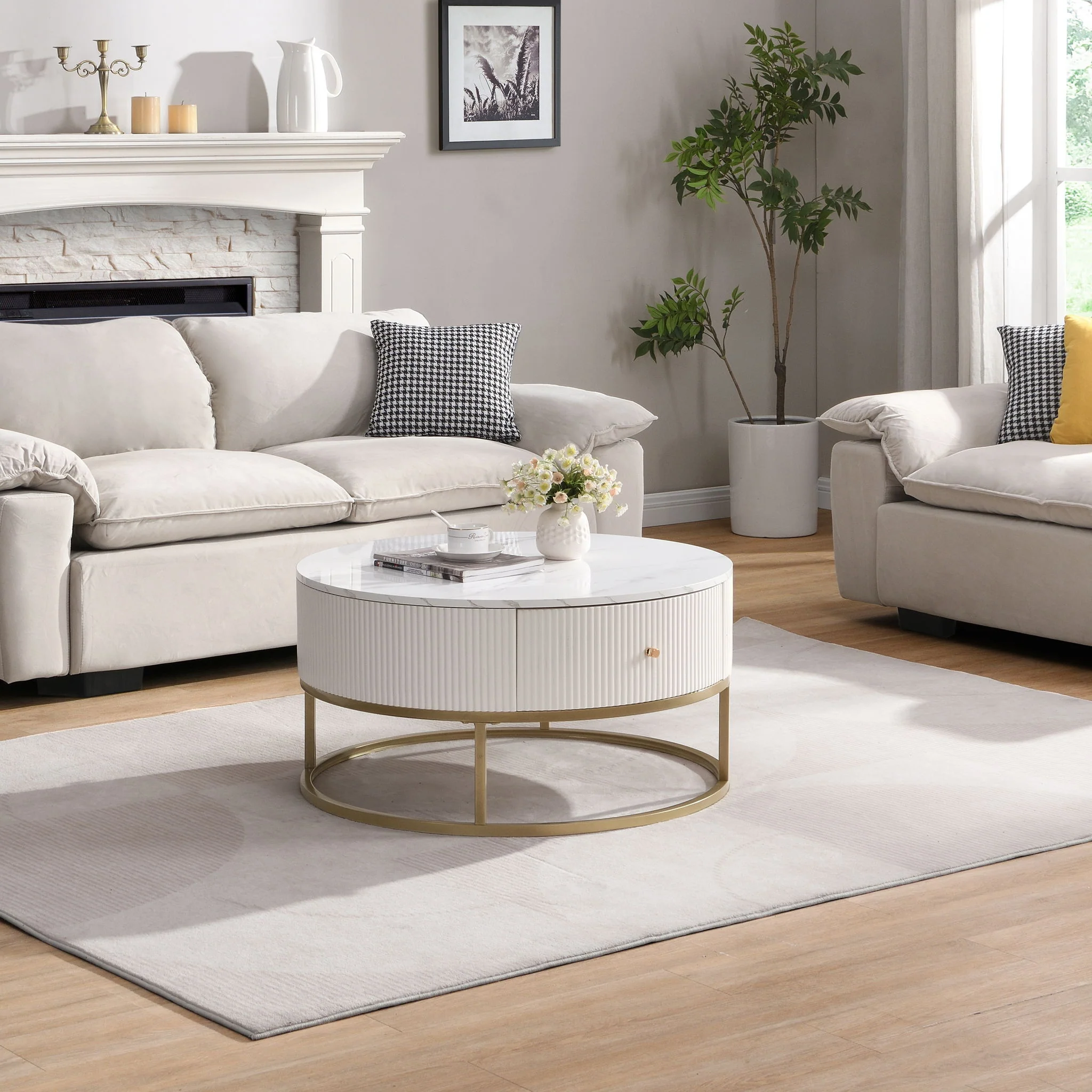 Modern Round Table With Drawers - Image 9