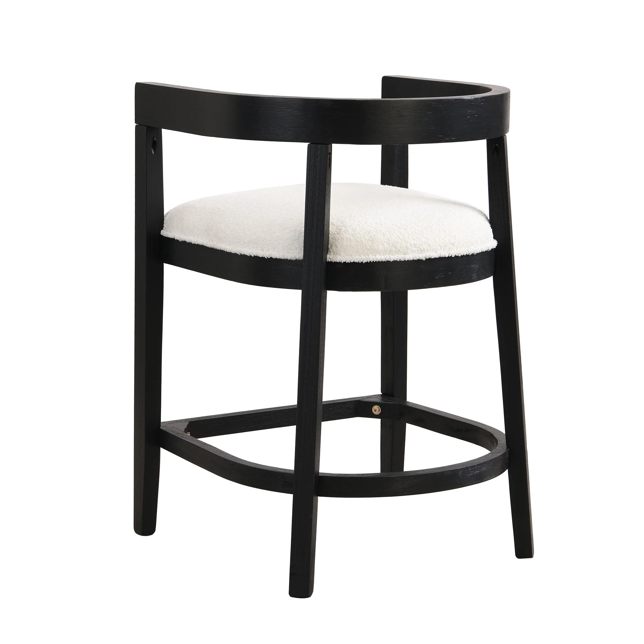 Modern Rubberwood Counter Stool Set With Upholstered Seats - Image 22