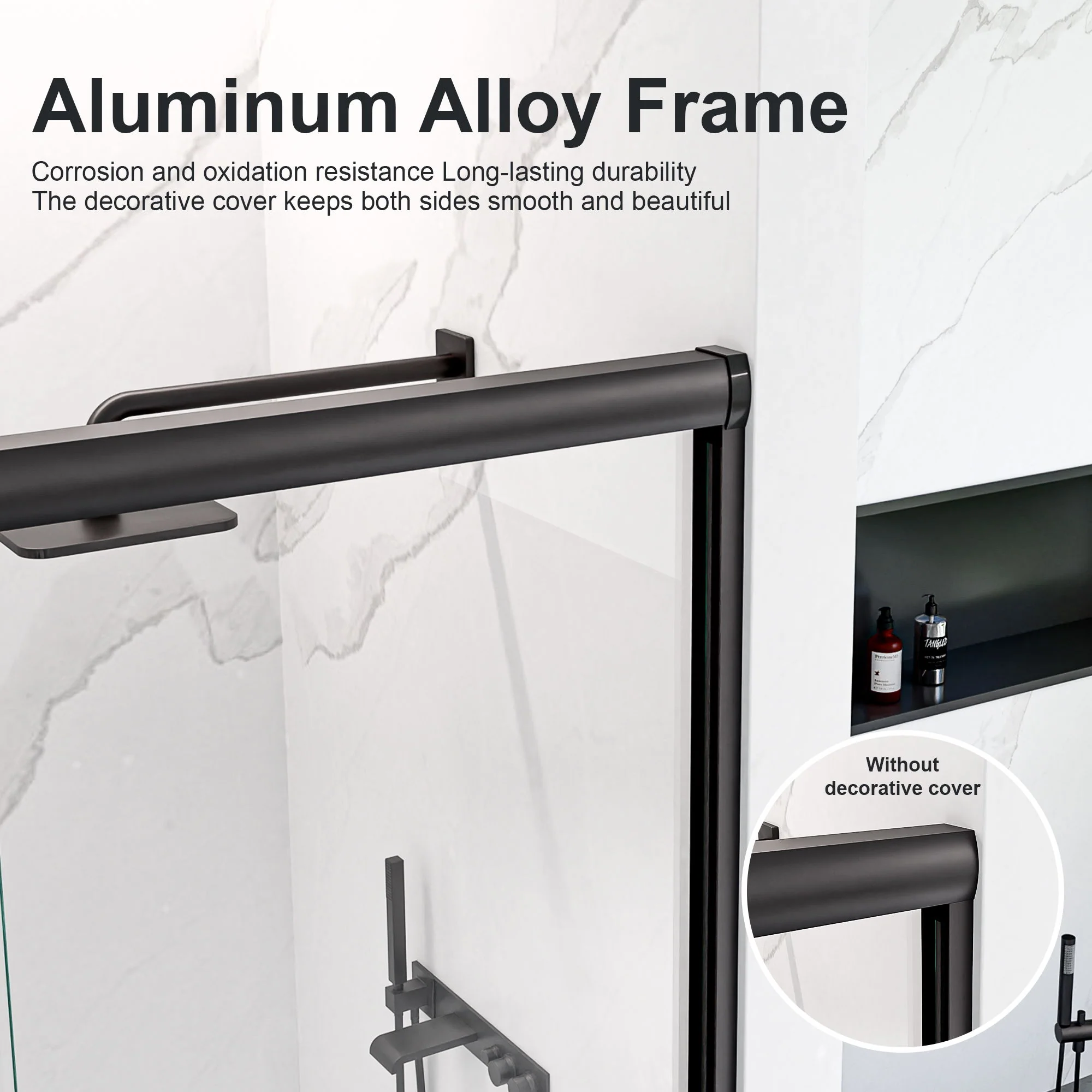 Modern Semi Frameless Double Sliding Shower Door - Image 19