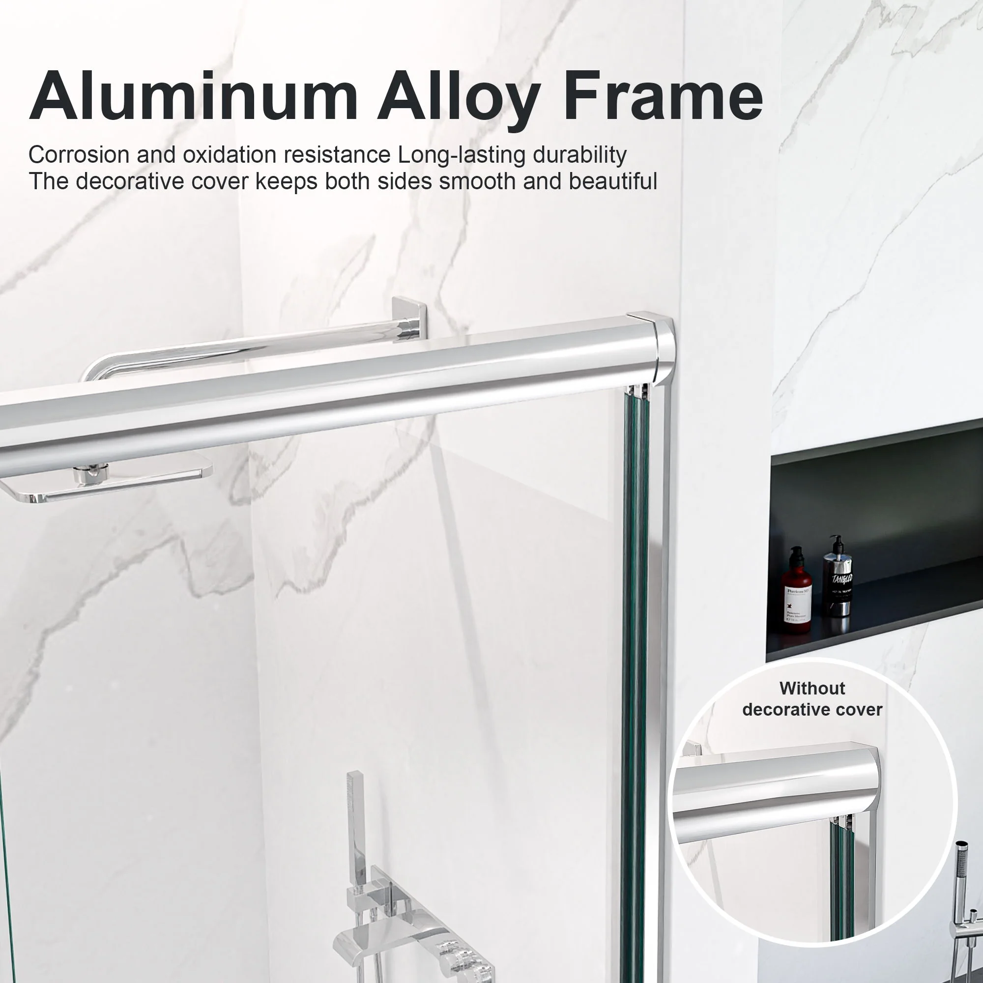 Modern Semi Frameless Double Sliding Shower Door - Image 5