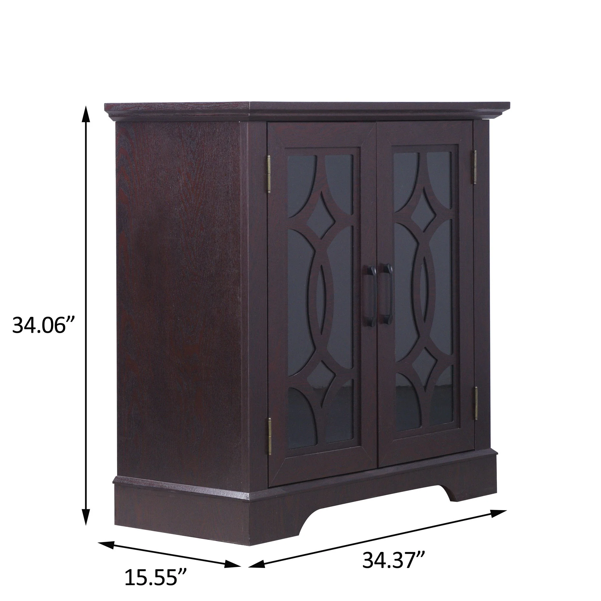 Modern Sideboard With Tempered Glass Doors - Ox Blood Red - Image 7