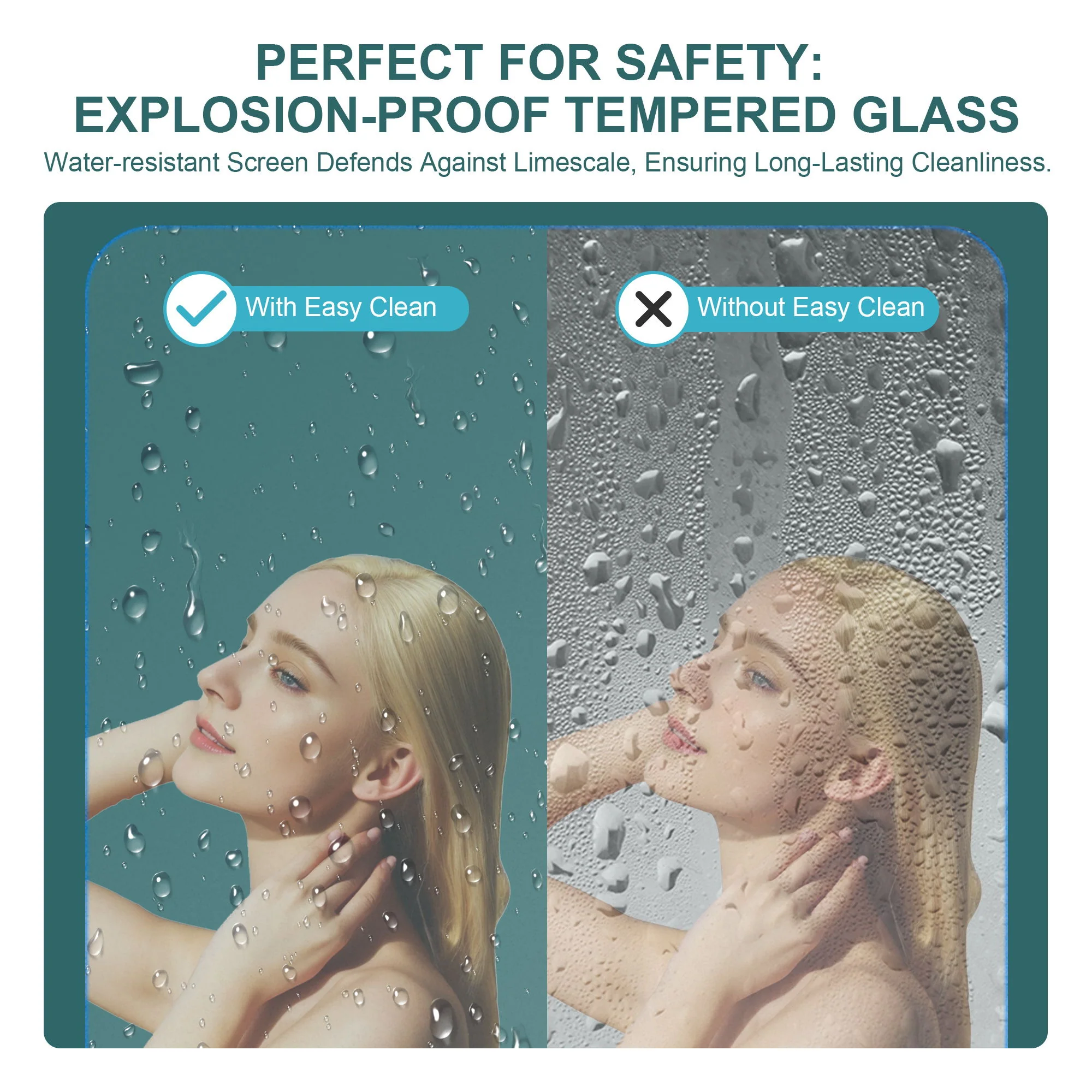 Modern Single Slide Shower Door, Tempered Glass, Stainless Steel Frame - Image 13
