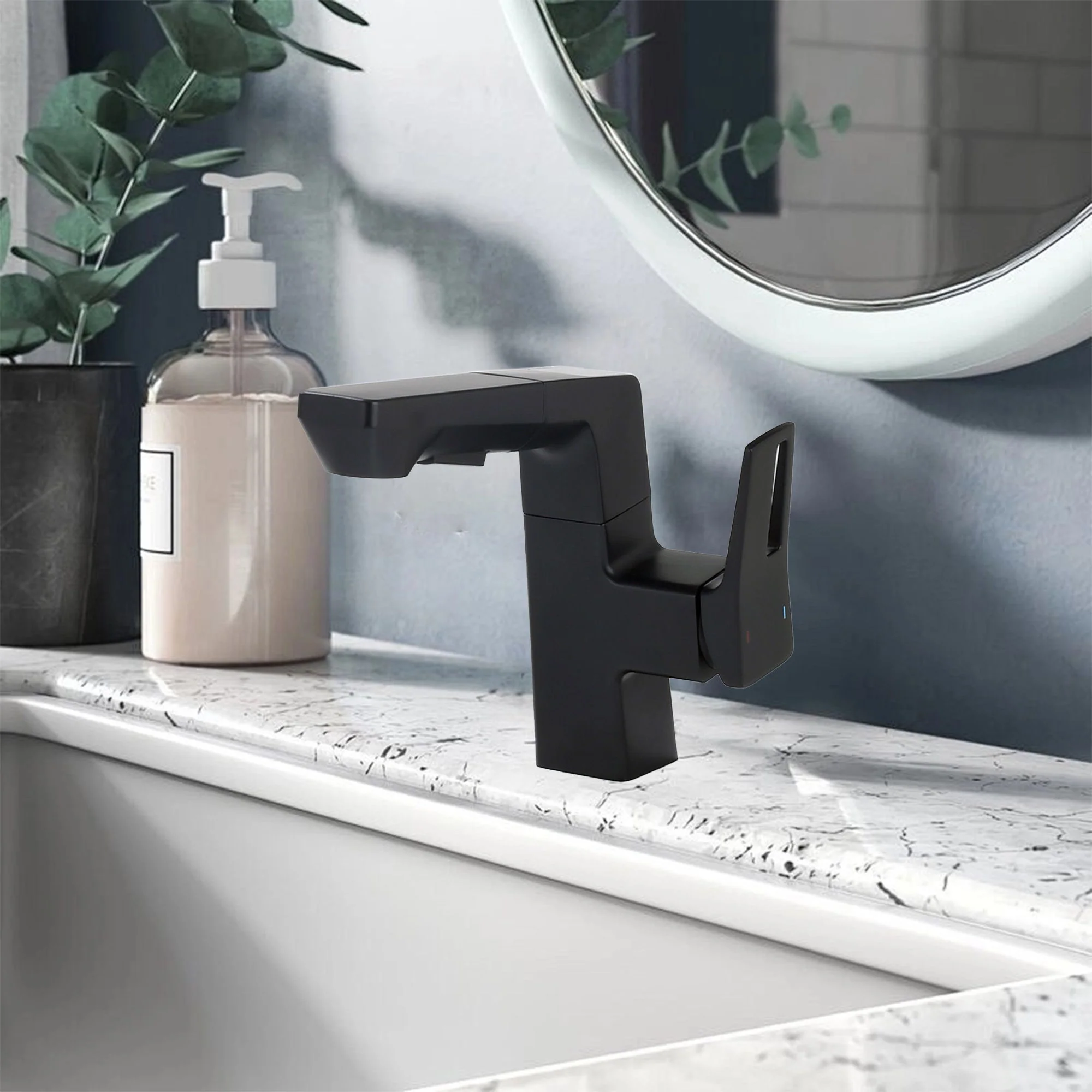 Modern Smart LED Bathroom Faucet With Temperature Digital Display And Pull Down Sprayer - Image 11