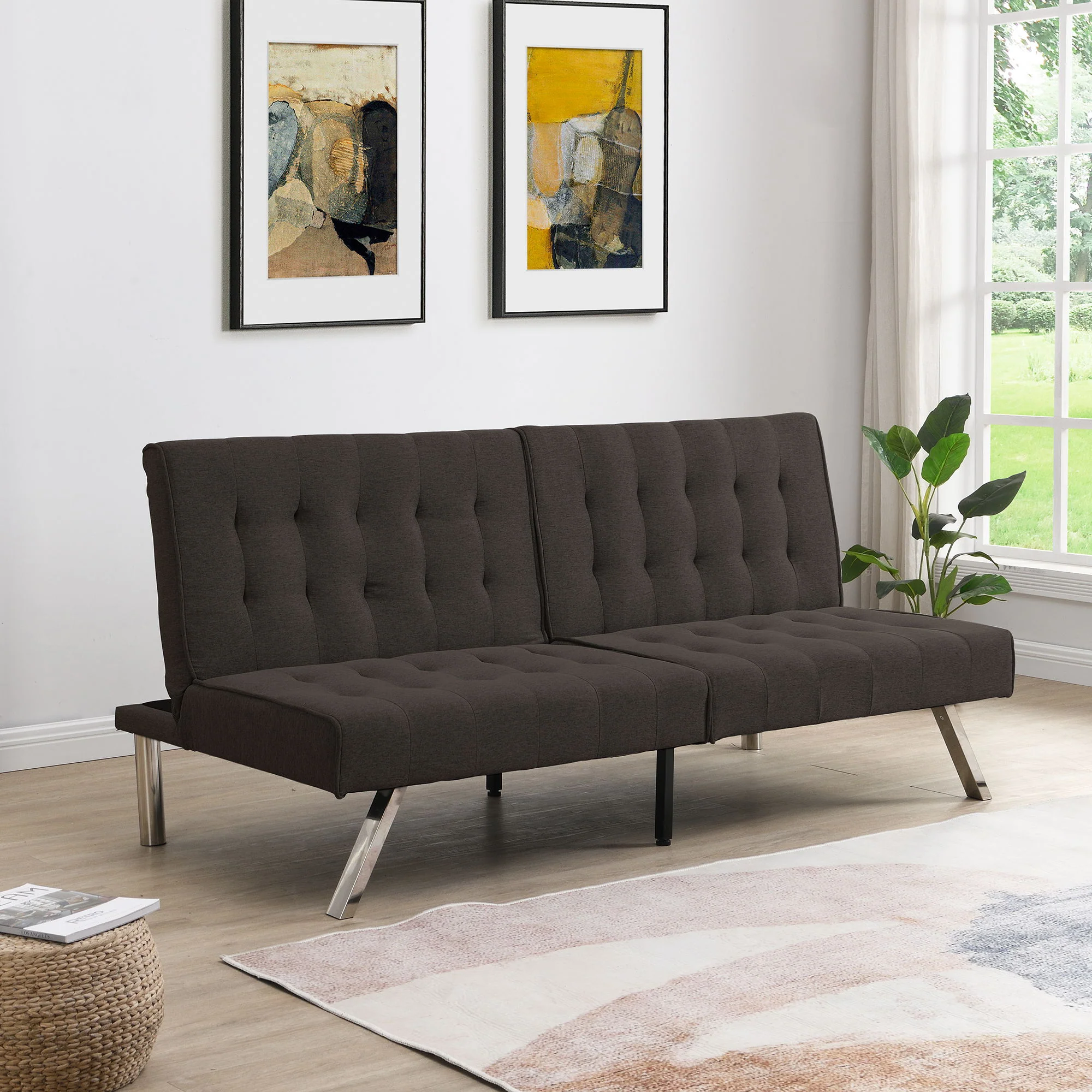 Modern Sofa Bed With Wood Frame And Stainless Legs - Image 16