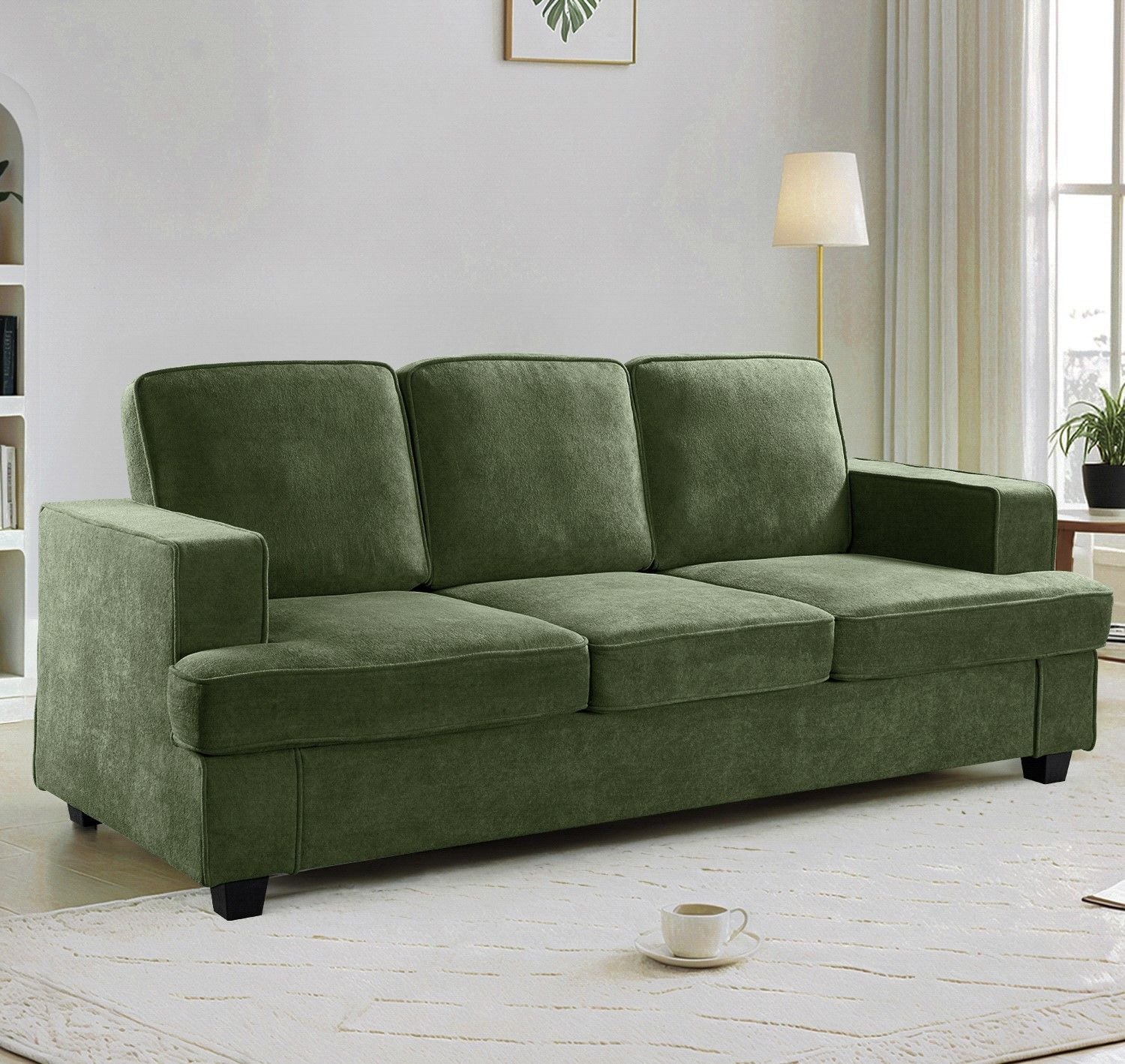 Modern Sofa, Comfortable 3 Seater Couch With Deep Seating, Loose Back Cushions, Wide Arms - Image 9