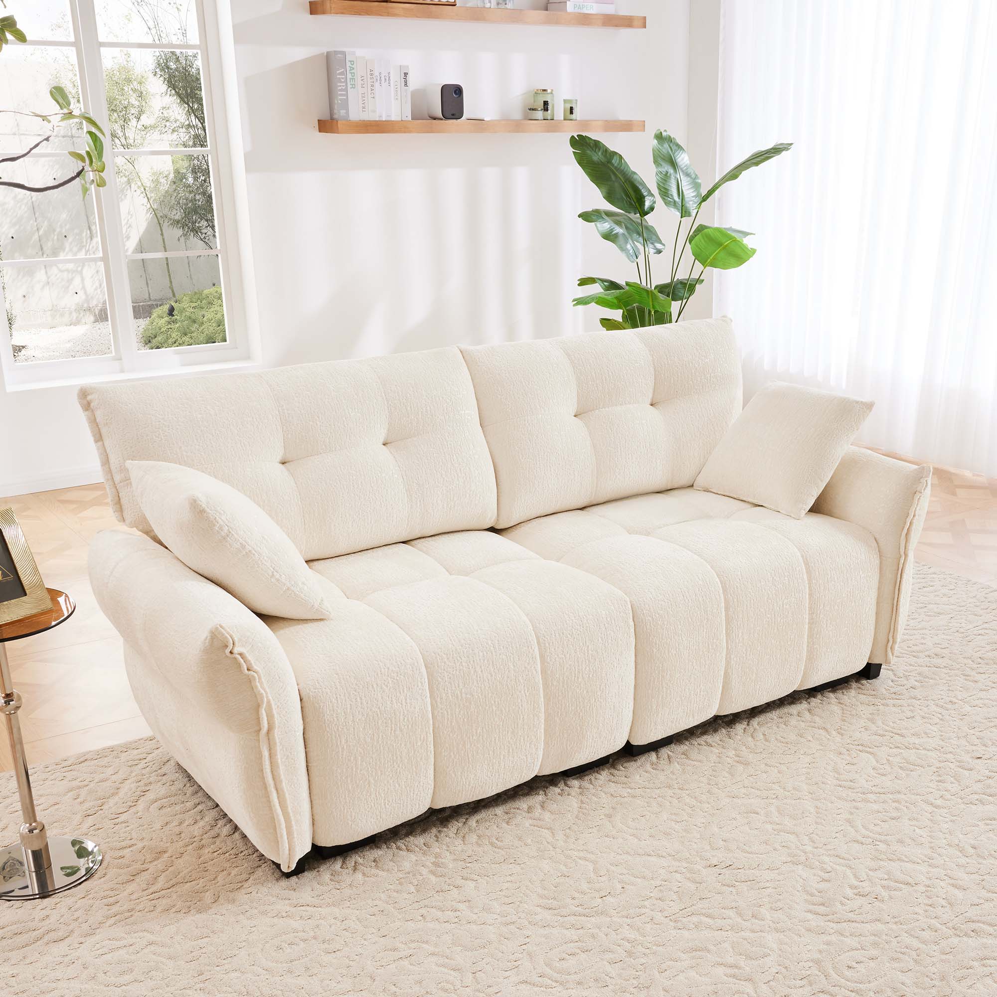 Modern Sofa & Pillows, Textured Cover, High Rebound Cushions - Image 20