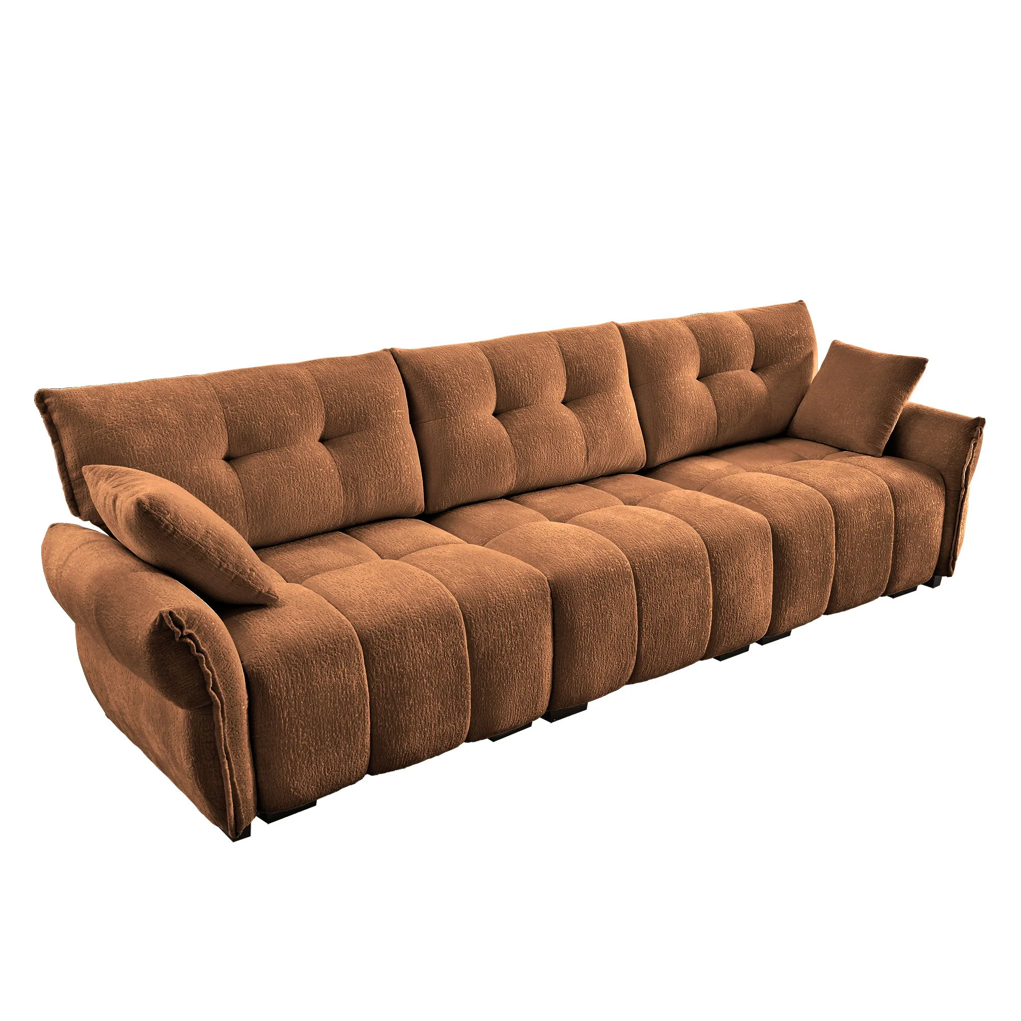Modern Sofa & Pillows, Textured Cover, High Rebound Cushions - Image 35