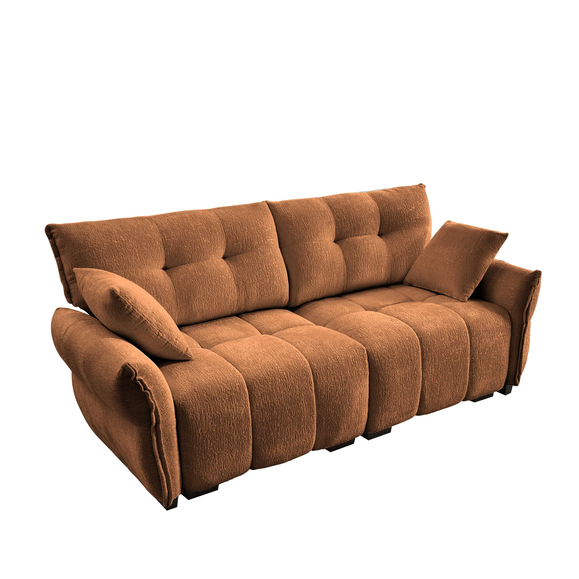 Modern Sofa & Pillows, Textured Cover, High Rebound Cushions - Image 71