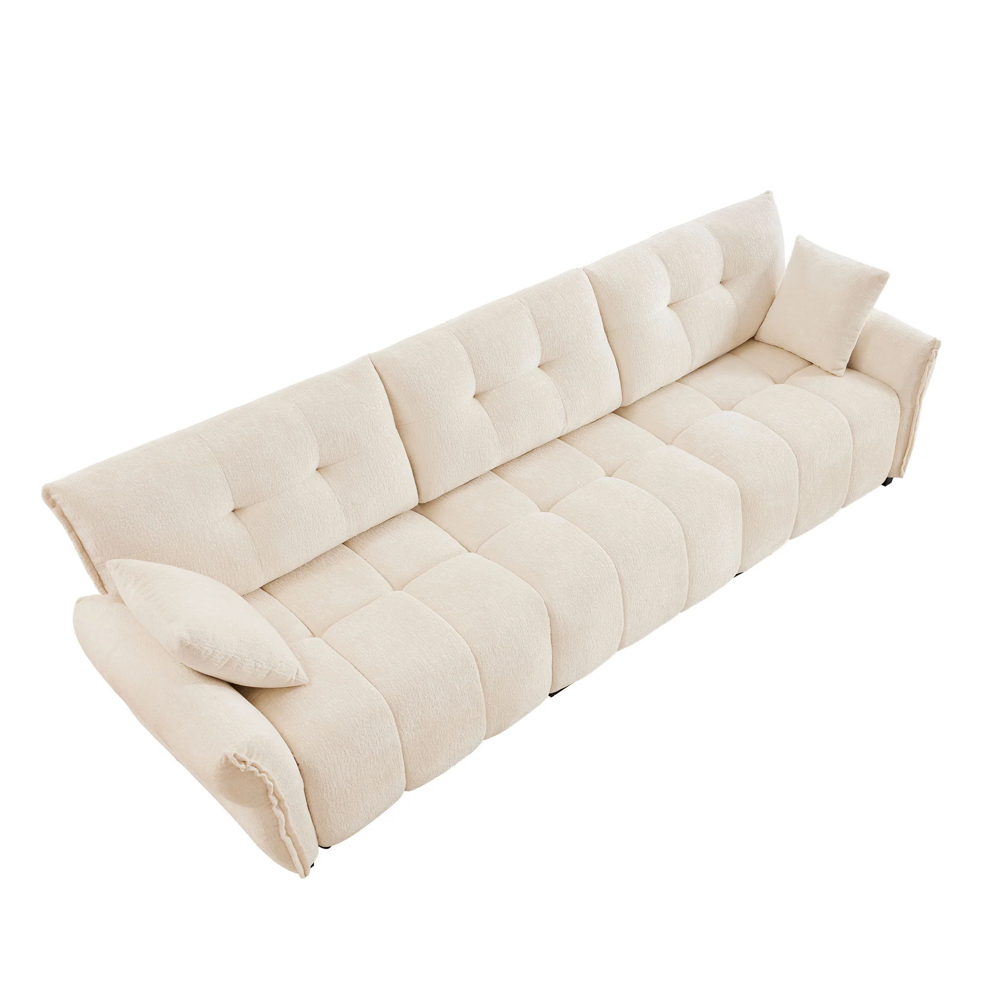 Modern Sofa & Pillows, Textured Cover, High Rebound Cushions - Image 84