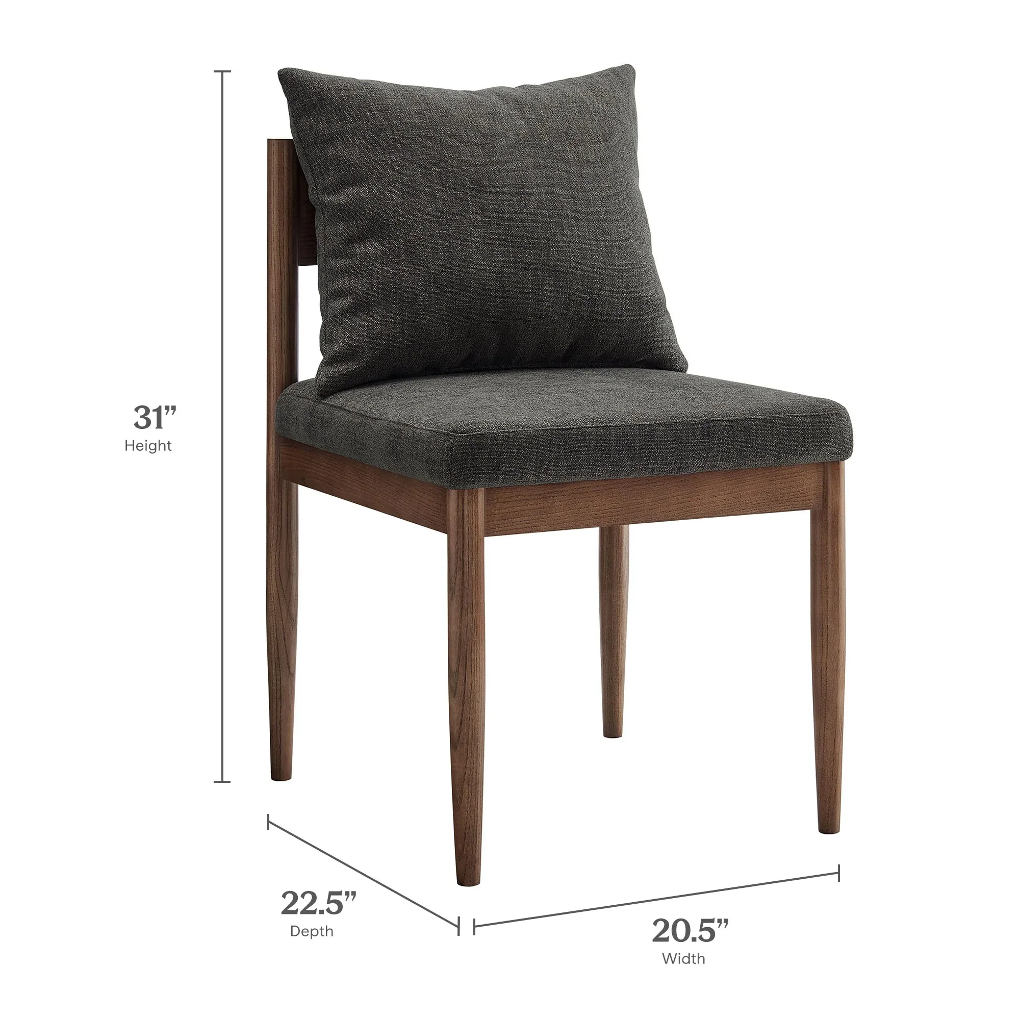 Modern Solid Wood Dining Side Chair with Upholstered Seat - Image 13
