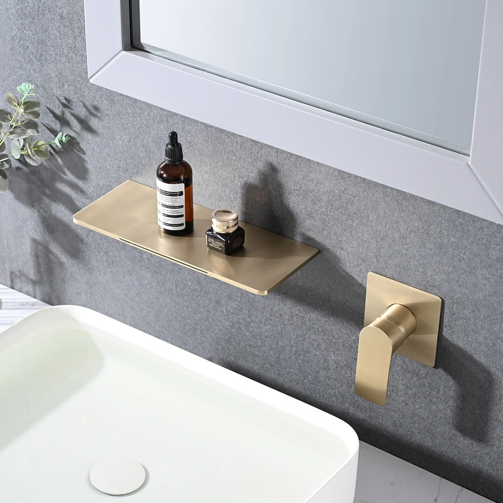 Modern Stainless Steel Waterfall Bathroom Sink Faucet With Single Handle Wall Mount - Image 4