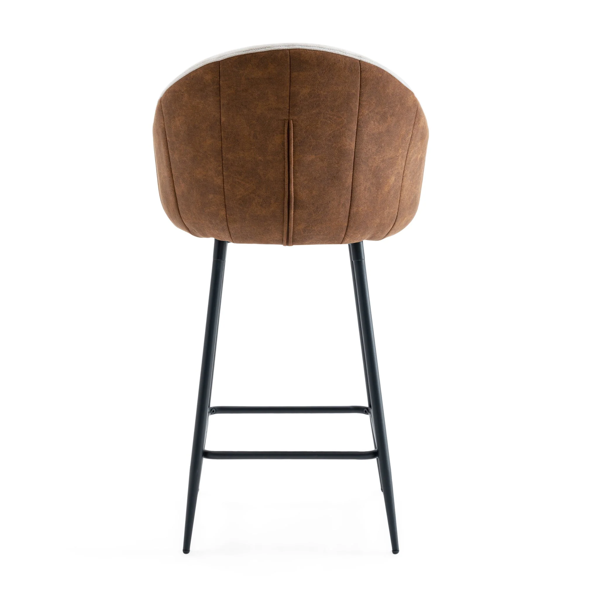 Modern Style Counter Height Bar Stools, With Comfortable Upholstery, Durable Metal Legs Ensure Stability - Brown - Image 9