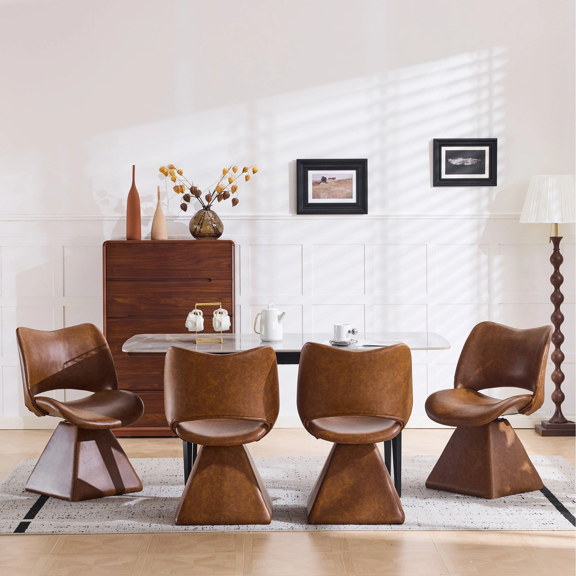 Modern Swivel Dining Chair With High Back - Image 6