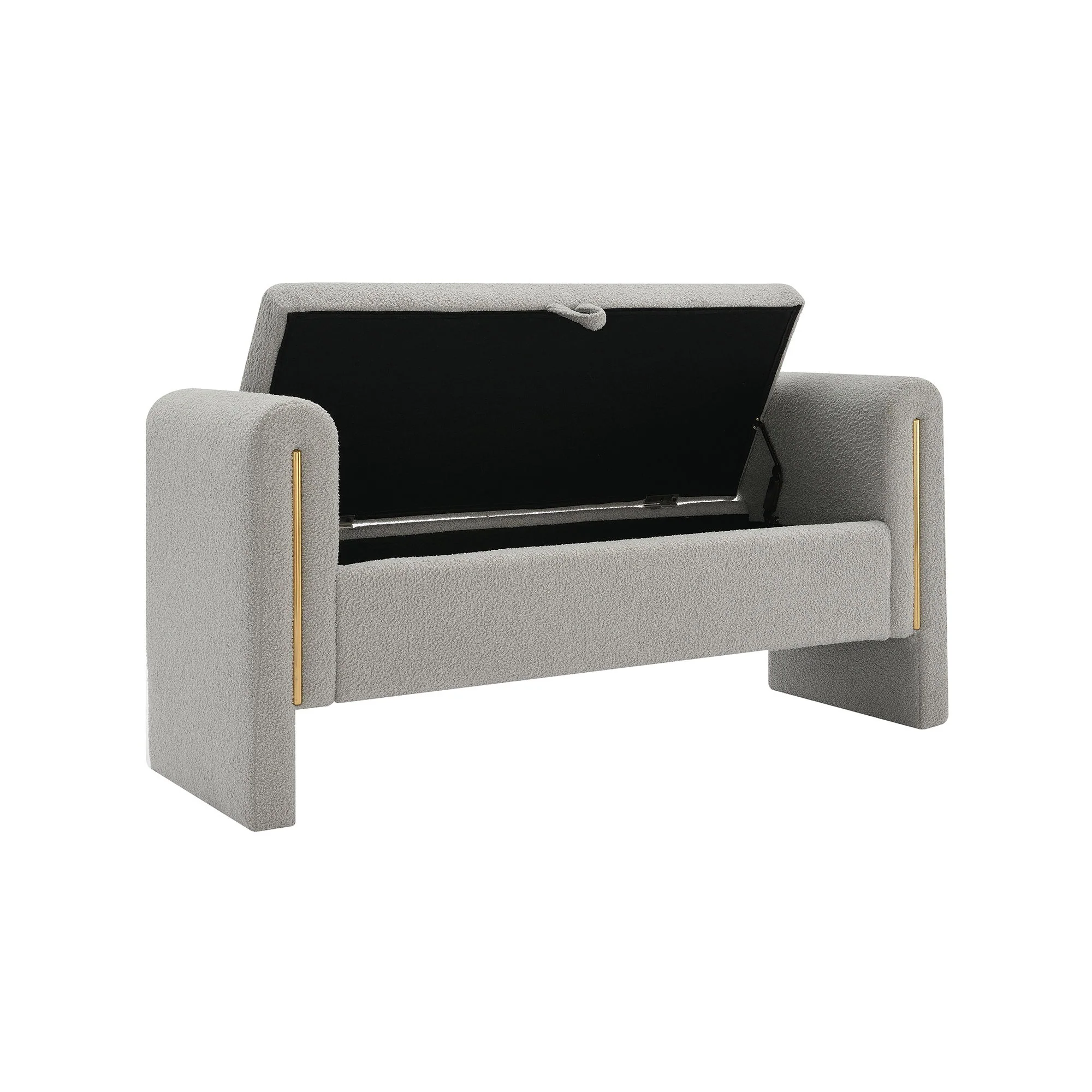 Modern Teddy Upholstered Large Bed End Bench With Arms And Storage - Image 10